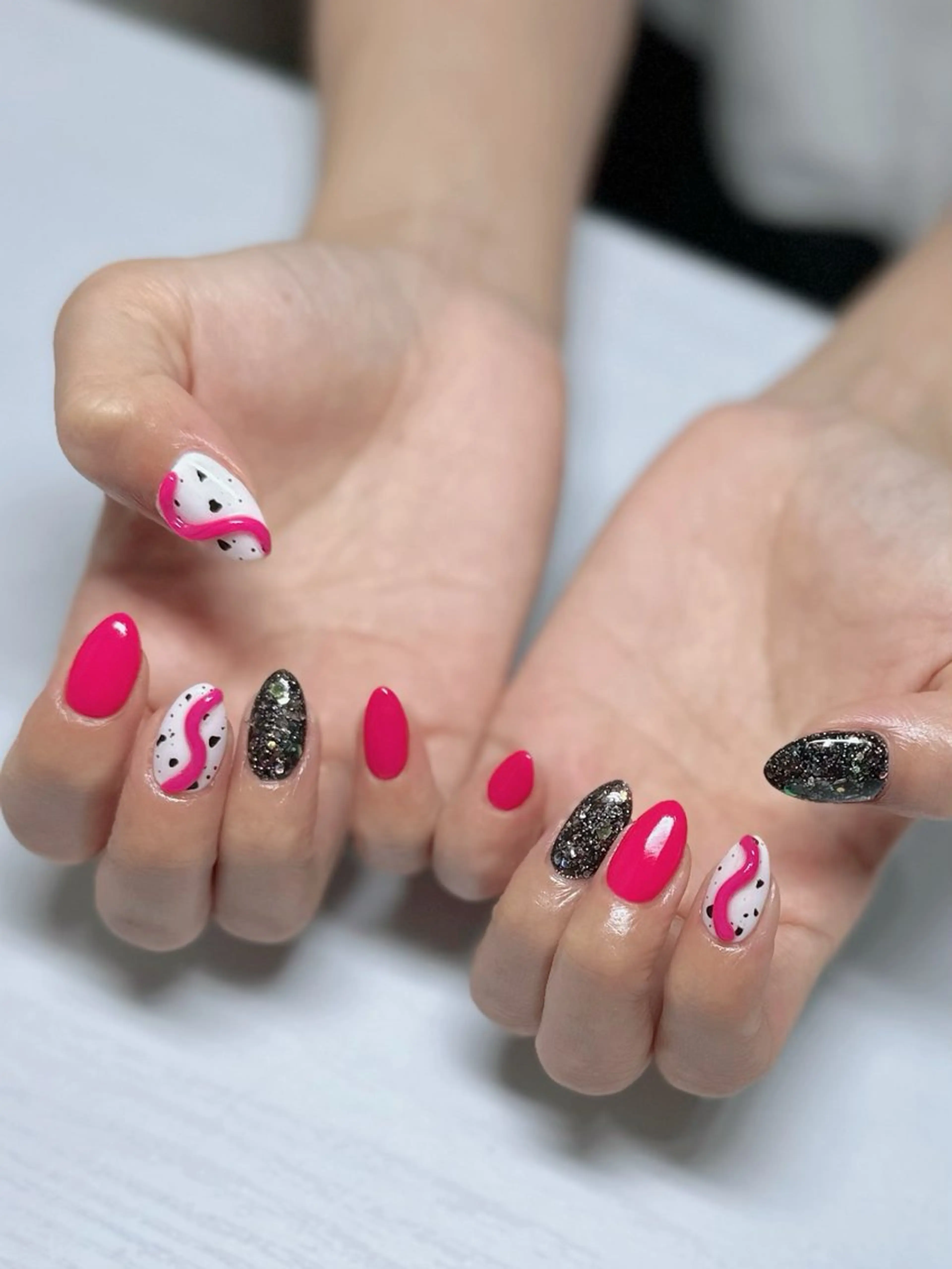 ネイル アートネイル ラメ(グリッター) ラメグラデーション 持ち込み ワンカラーネイル ｎｙａｓｕ ｎａｉｌのネイルデザイン