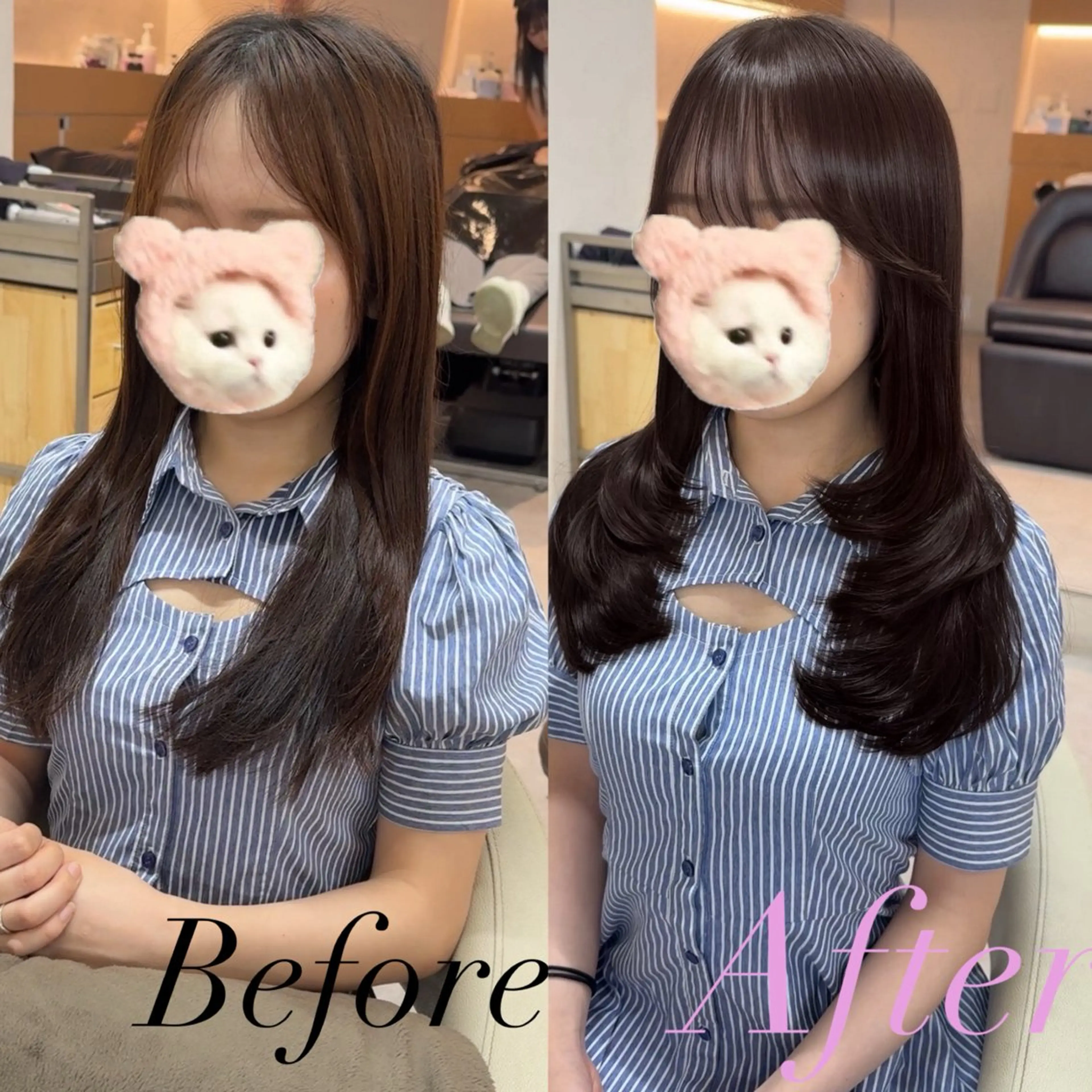 ロング カット ヘアカラー トリートメント ♡韓国/レイヤー カット/Ayana♡のヘアスタイル