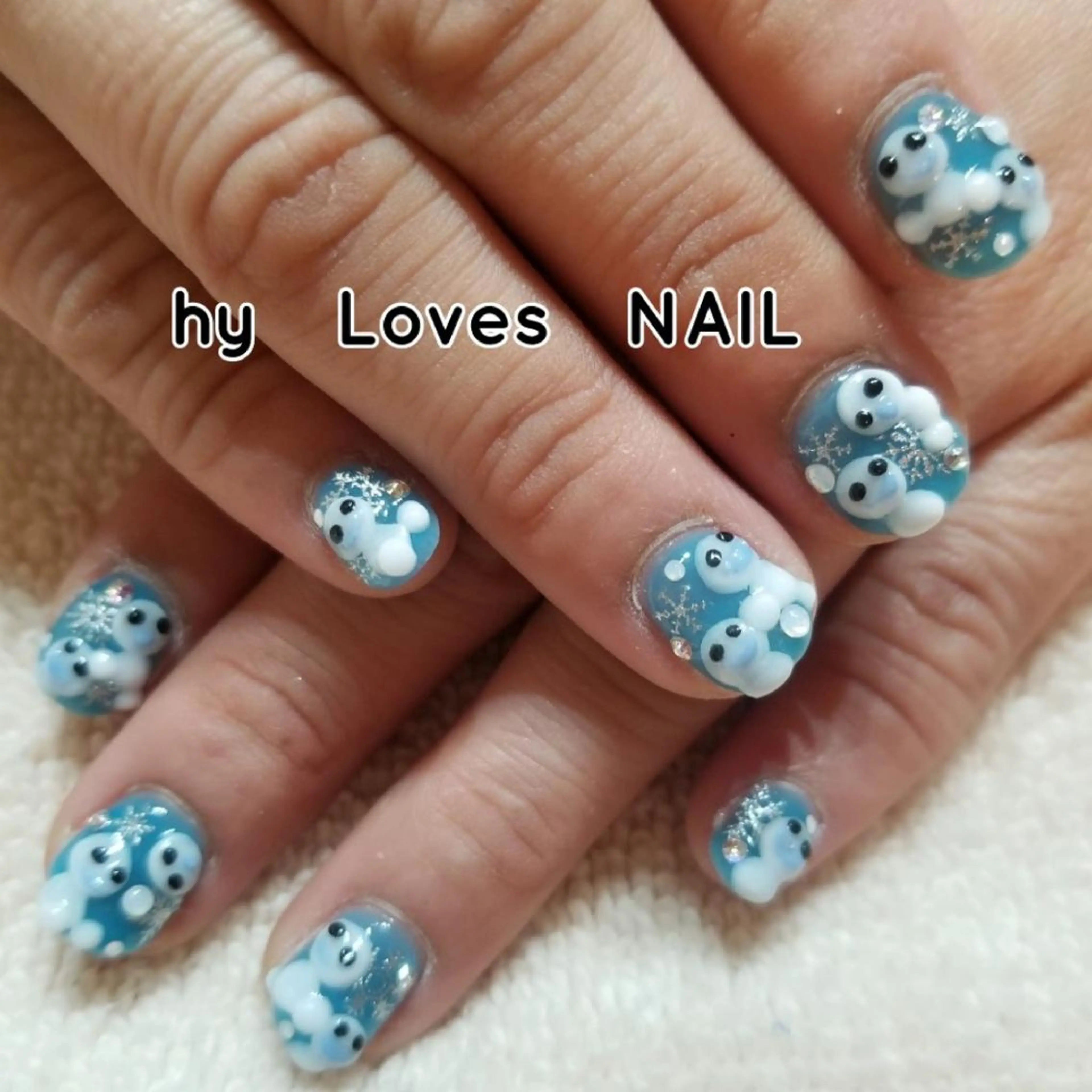 ネイル クリアネイル ジェルネイル 水色 ハンドネイル よしだ ひろきのネイルデザイン