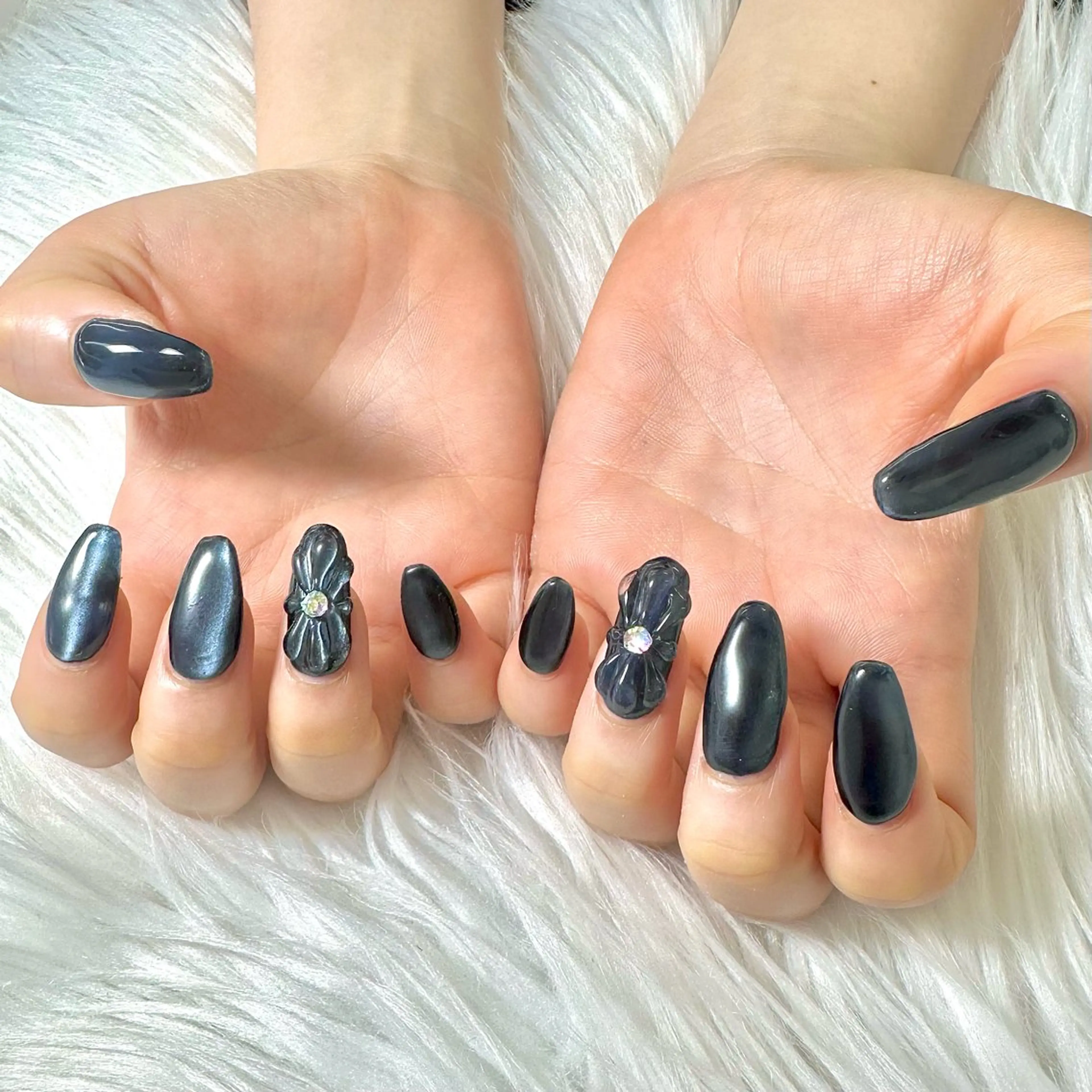 ネイル フラワーネイル ぷっくりネイル ハンドネイル Heartnail Hino Reinaのネイルデザイン