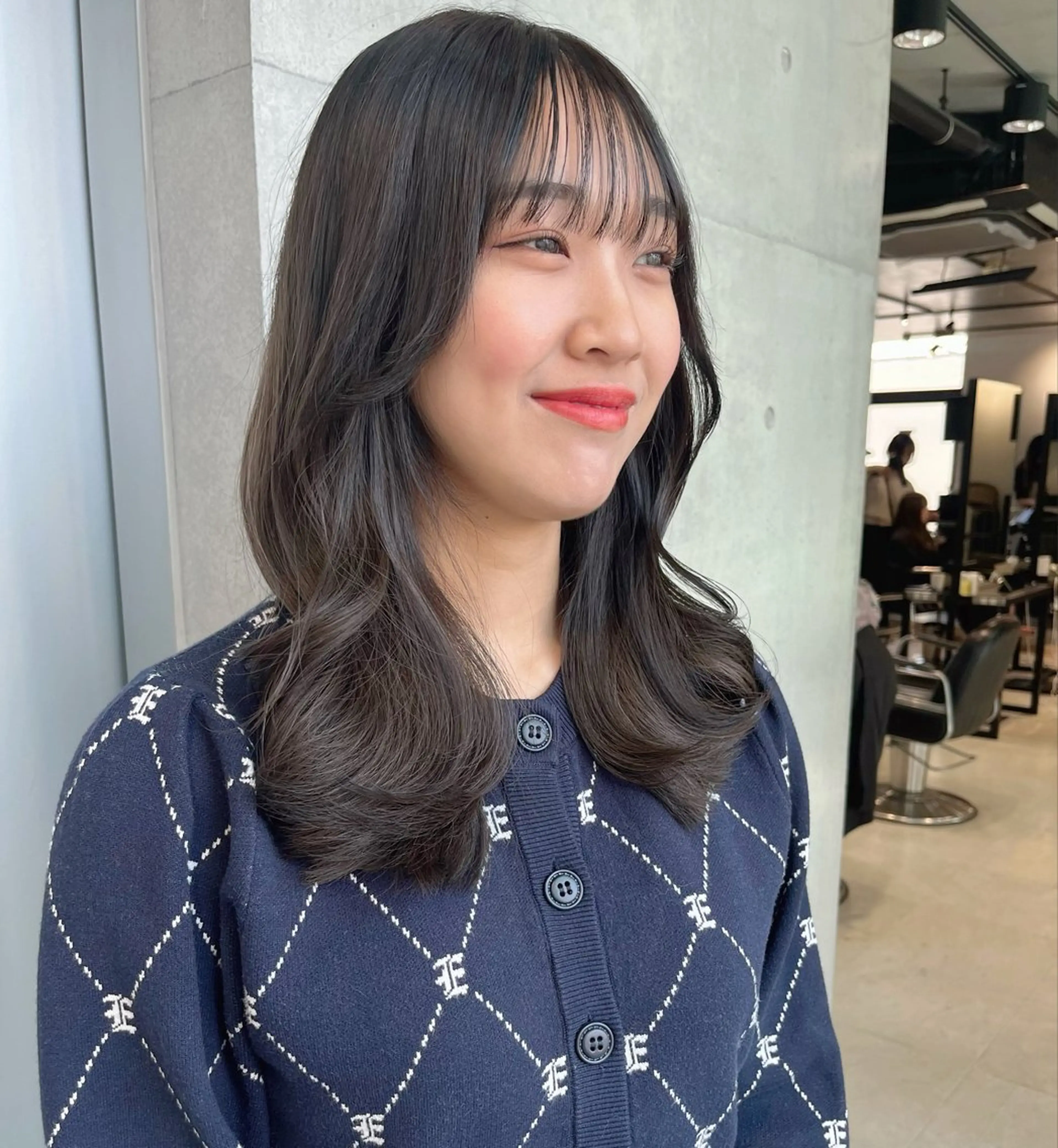 ロング カラー パーマ ヘアアレンジ 透明感/オリーブ/ グレージュ/YUKAのヘアスタイル