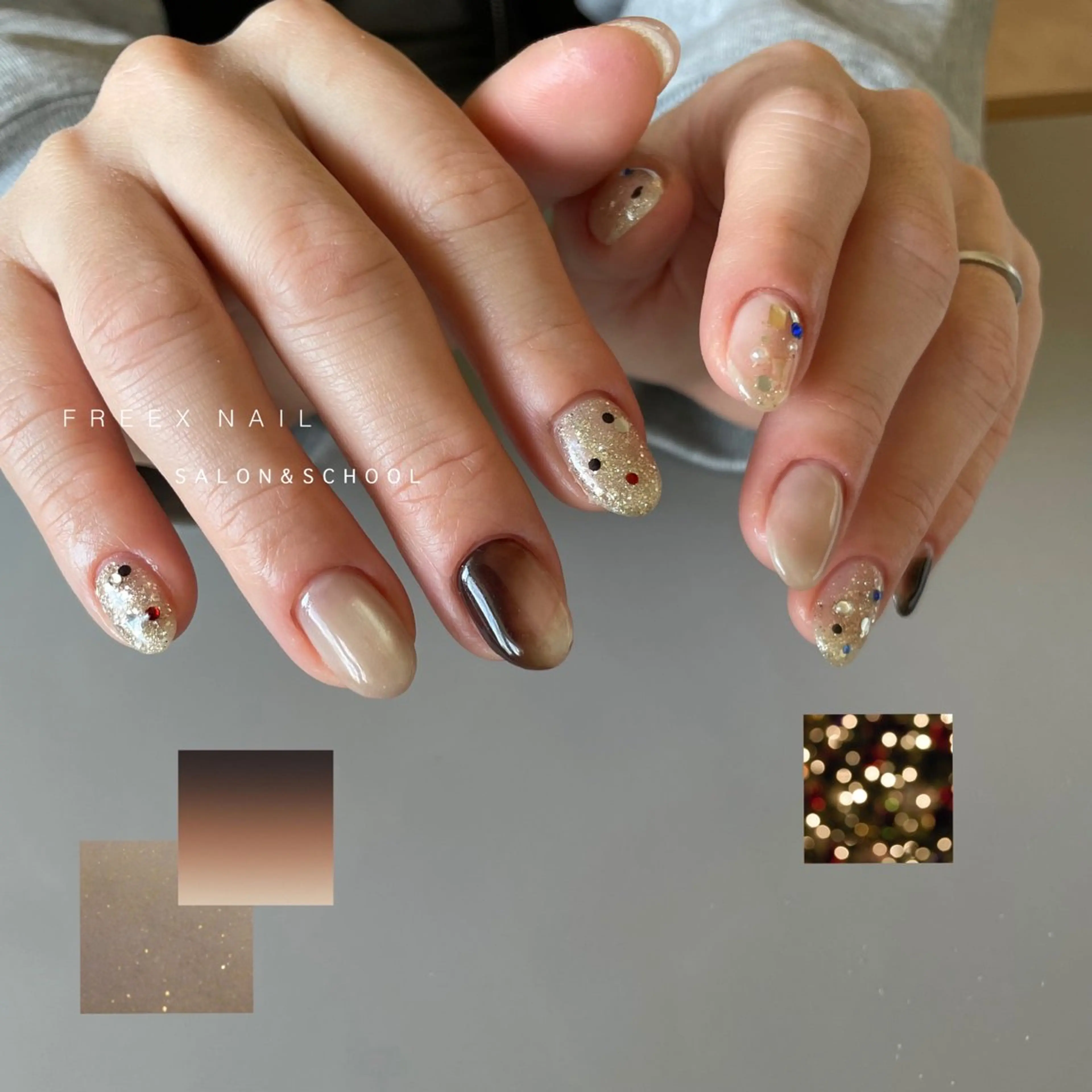 ネイル 冬ネイル ハンドネイル フットネイル freex nail /ニュアンス/個性派のネイルデザイン