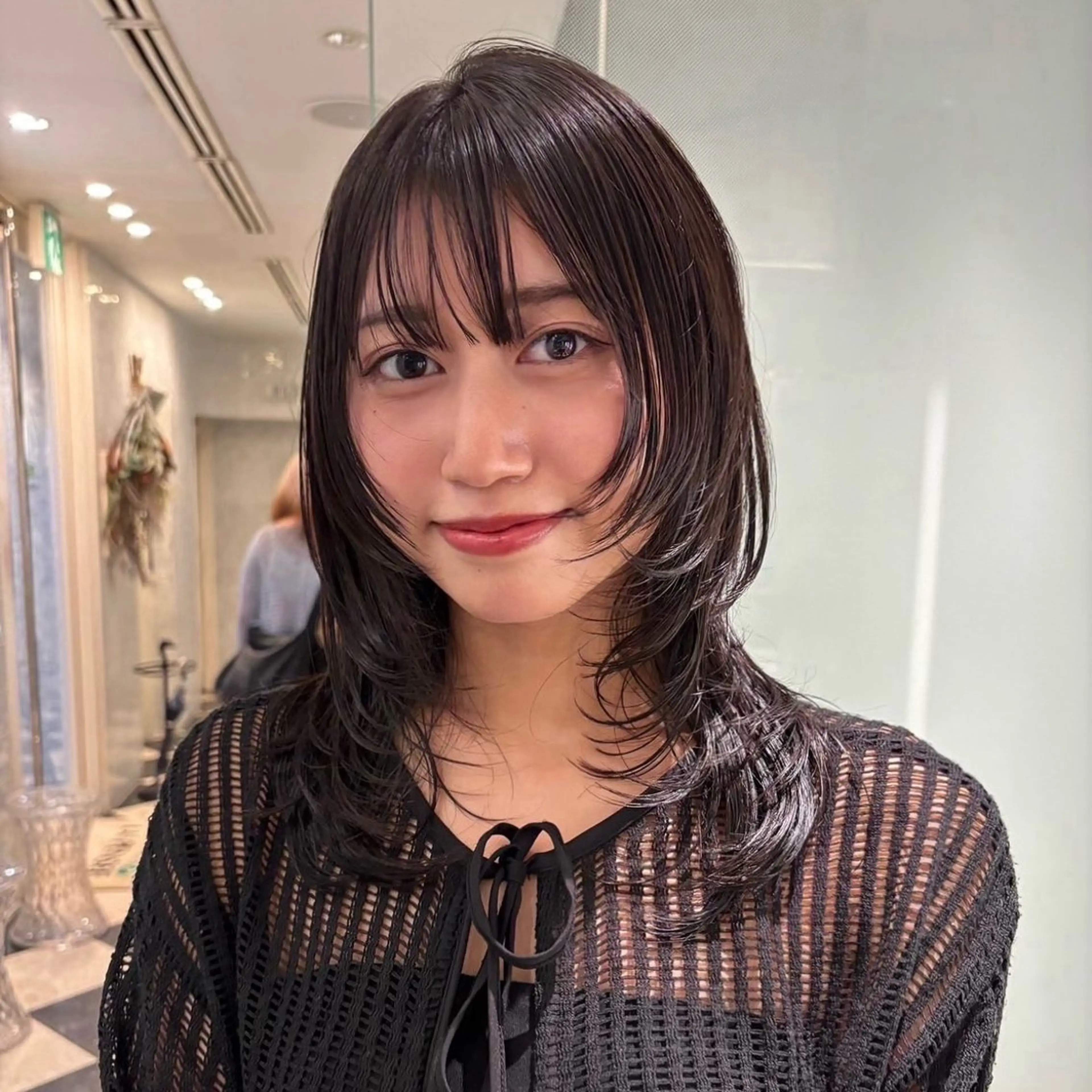 ミディアム ハッシュカット レイヤーカット 縮毛矯正 レイヤーカット /ボブ/azusaのヘアスタイル