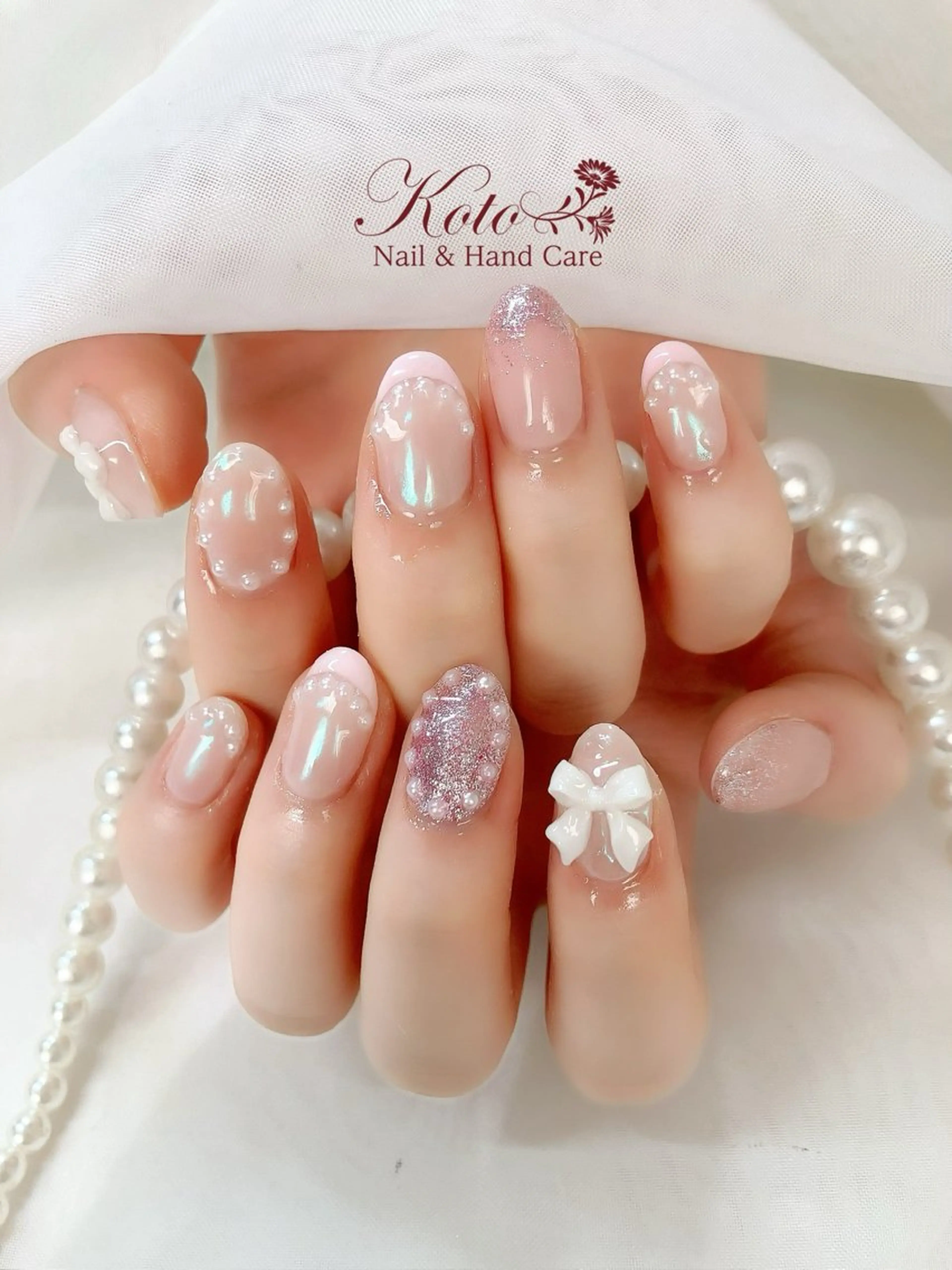 ネイル 長さ出し ジェルネイル 持ち込み ニュアンスネイル 赤色 ハンドネイル Nail Salon KOTOのネイルデザイン