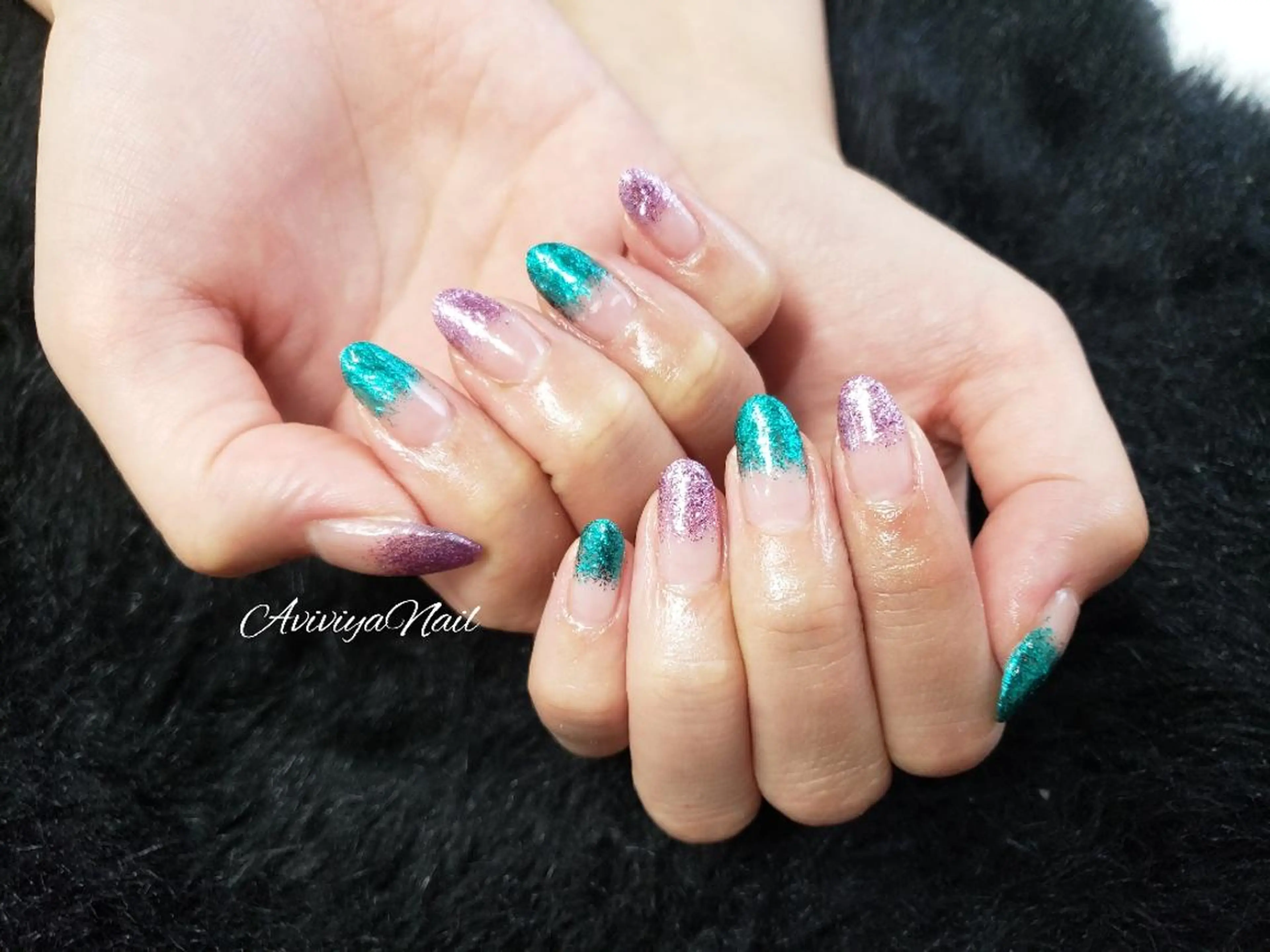 ネイル グラデーション ラメ(グリッター) ラメグラデーション AviviyaNail所属・kubo ayaのネイルデザイン