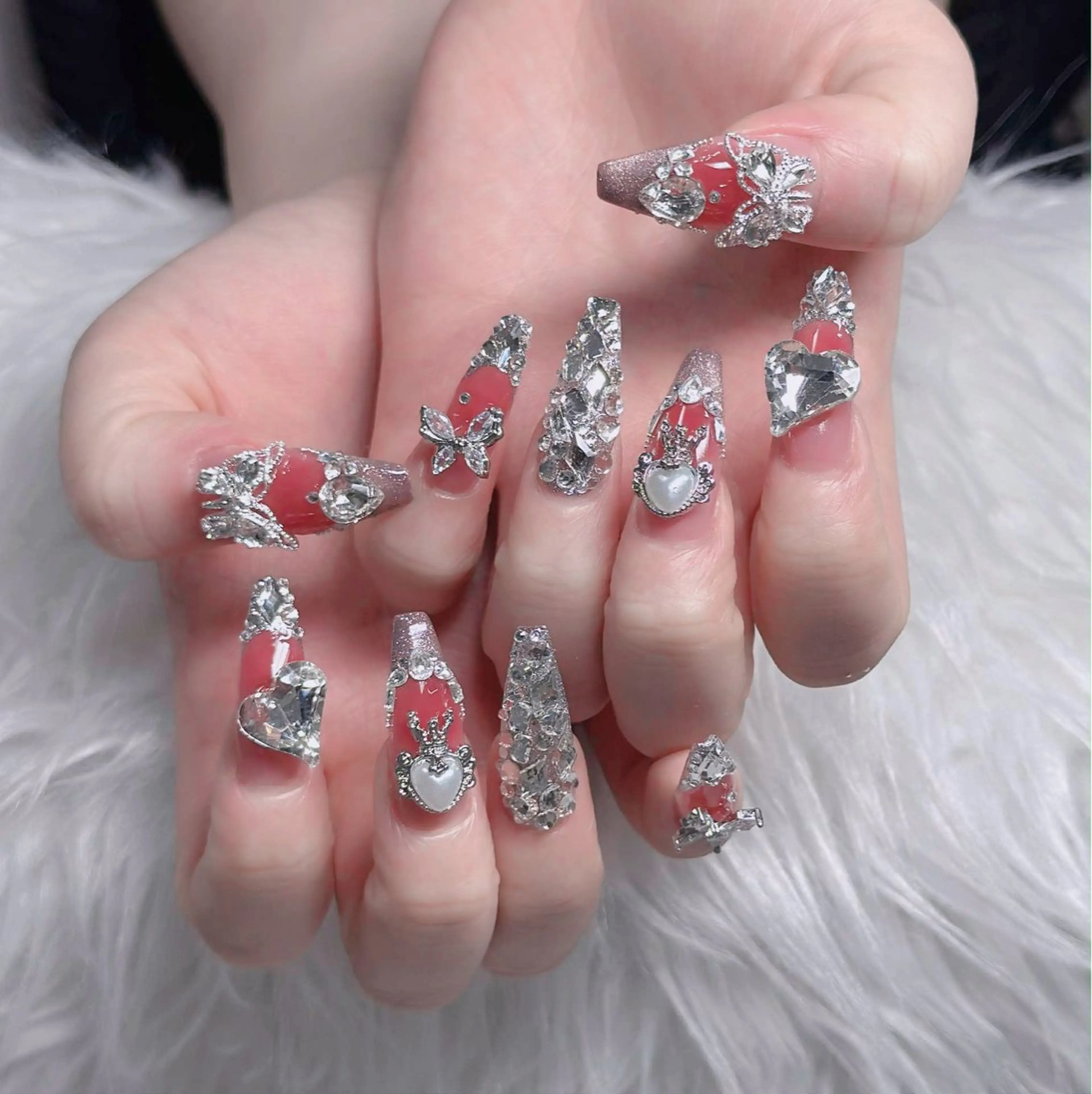 ネイル アートネイル ボルドー フレンチネイル ジェルネイル 氷ネイル・うるうるネイル ハンドネイル H.baby Nail Salonのネイルデザイン