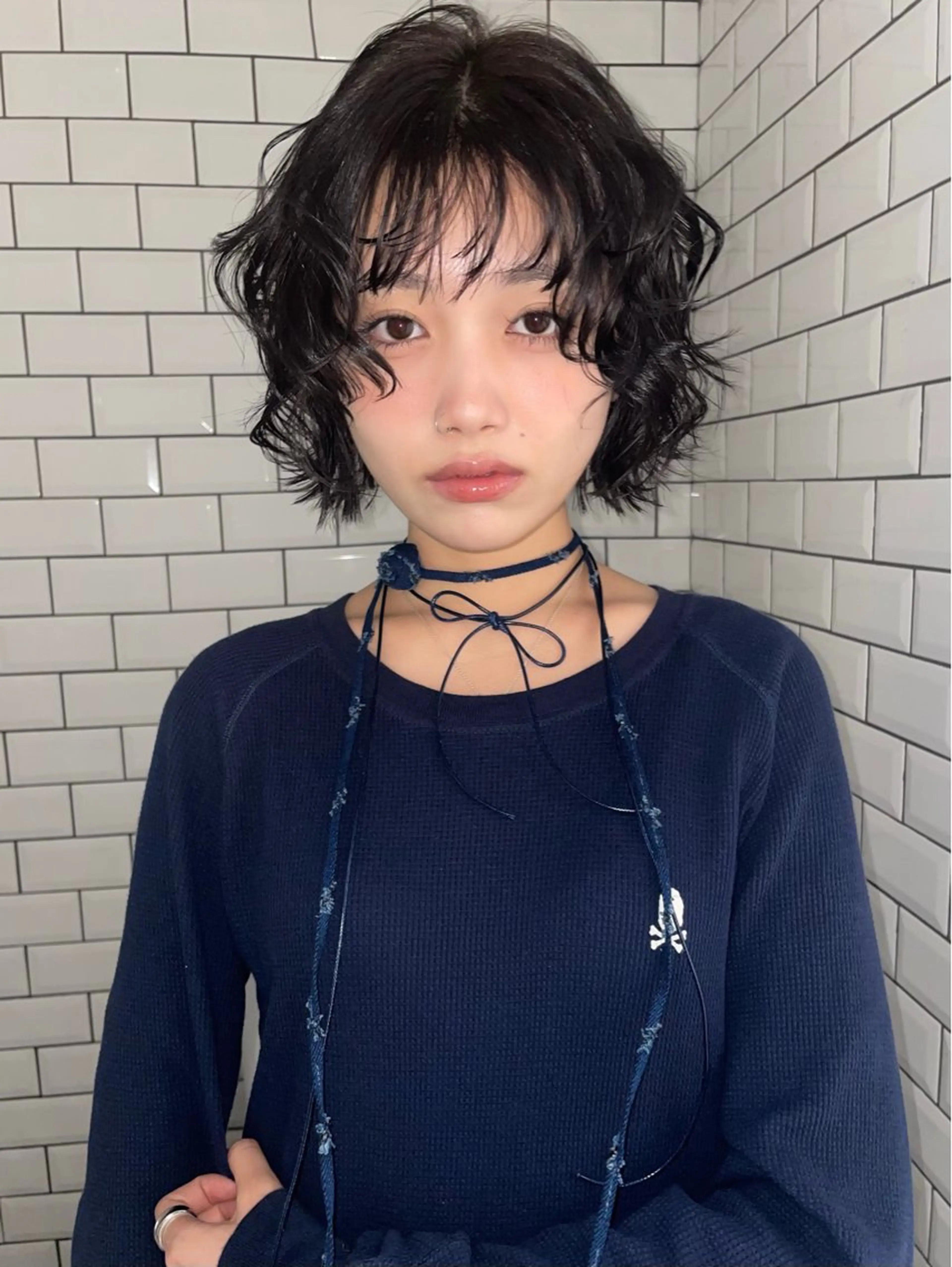 パーマ ボブ.顔周りカット カット/ユキカのヘアスタイル