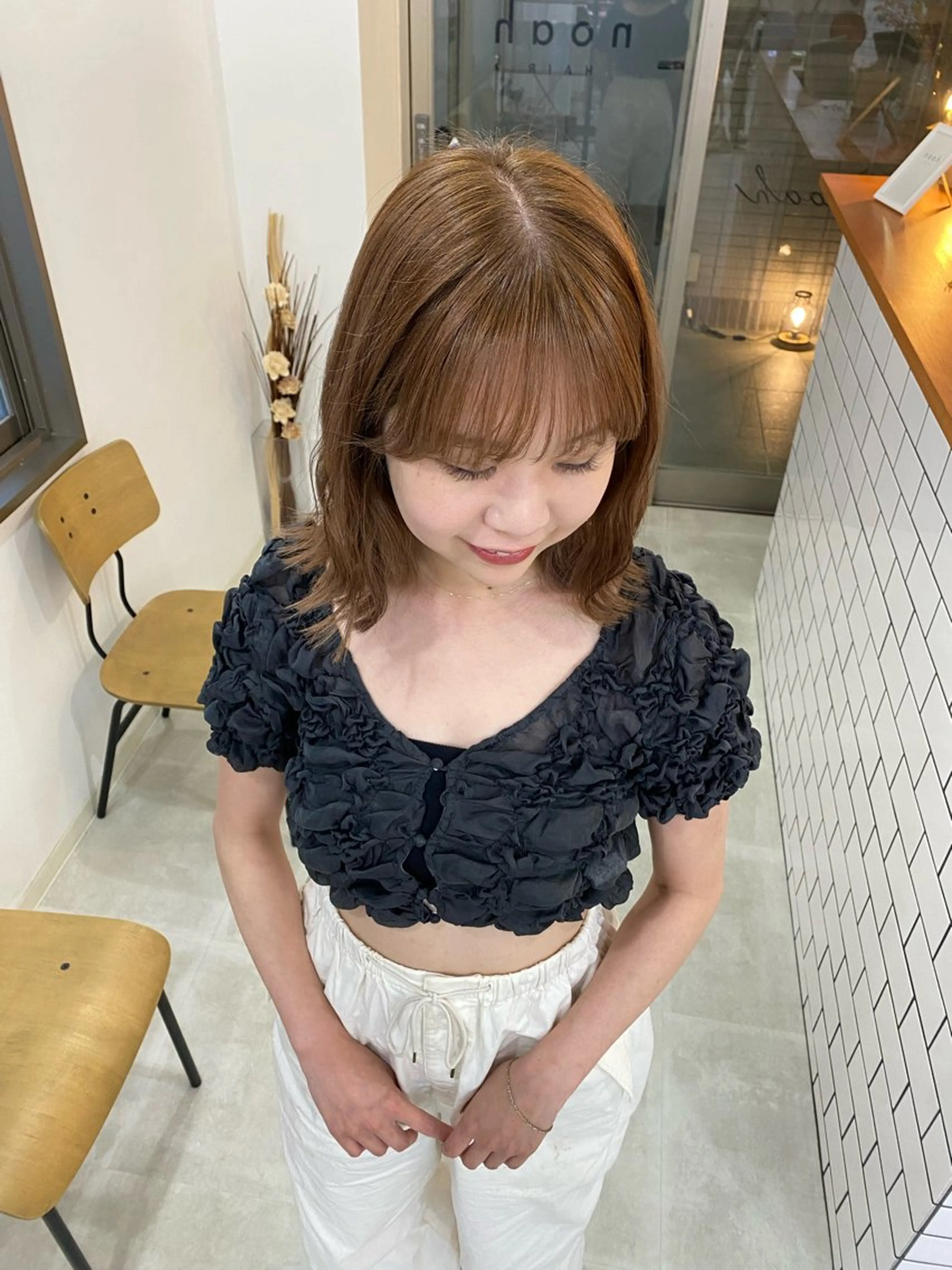 ミディアム 川野 彩海のヘアスタイル