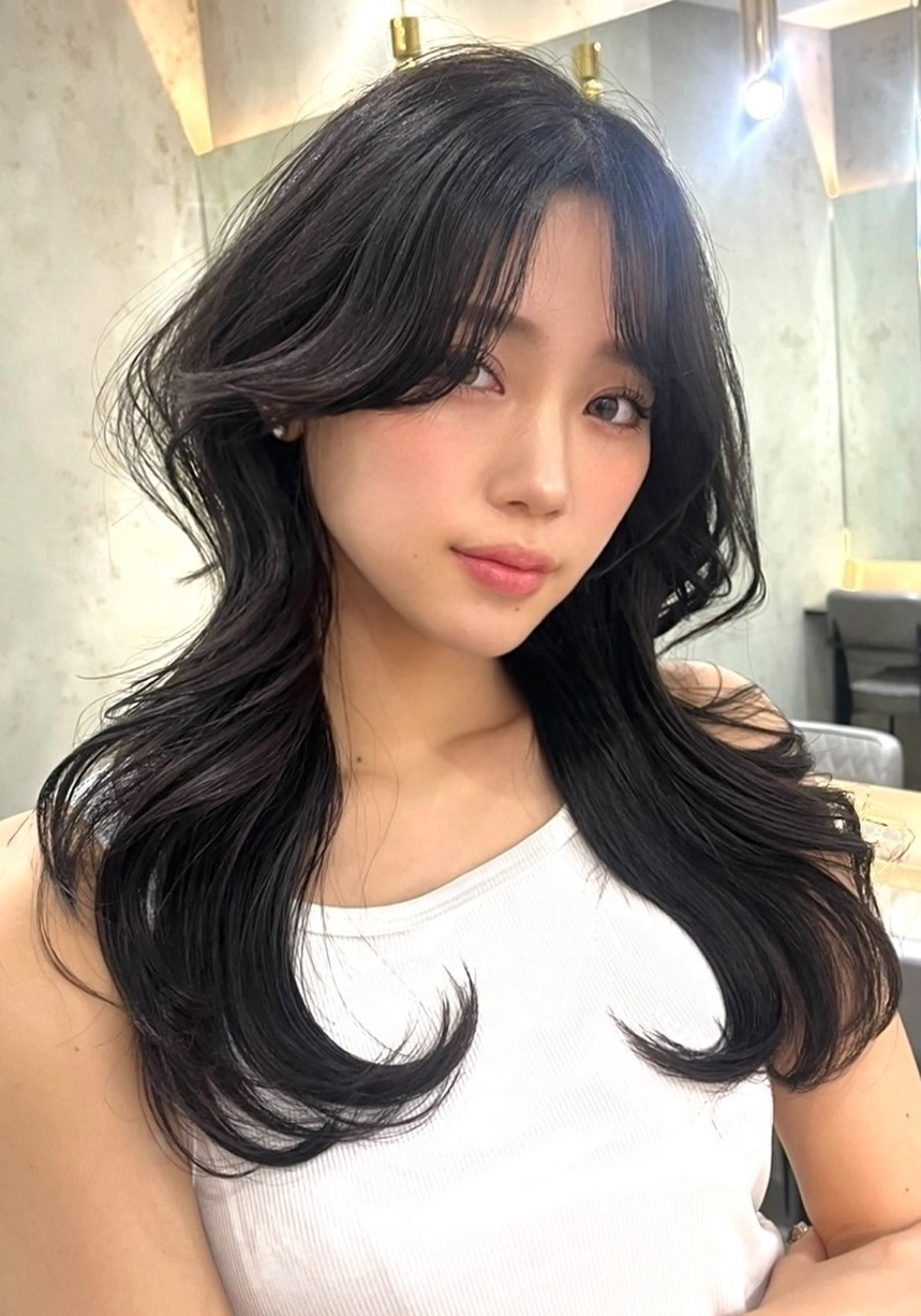 ロング カラー 山崎/ボブ縮毛矯正 レイヤー髪質改善のヘアスタイル