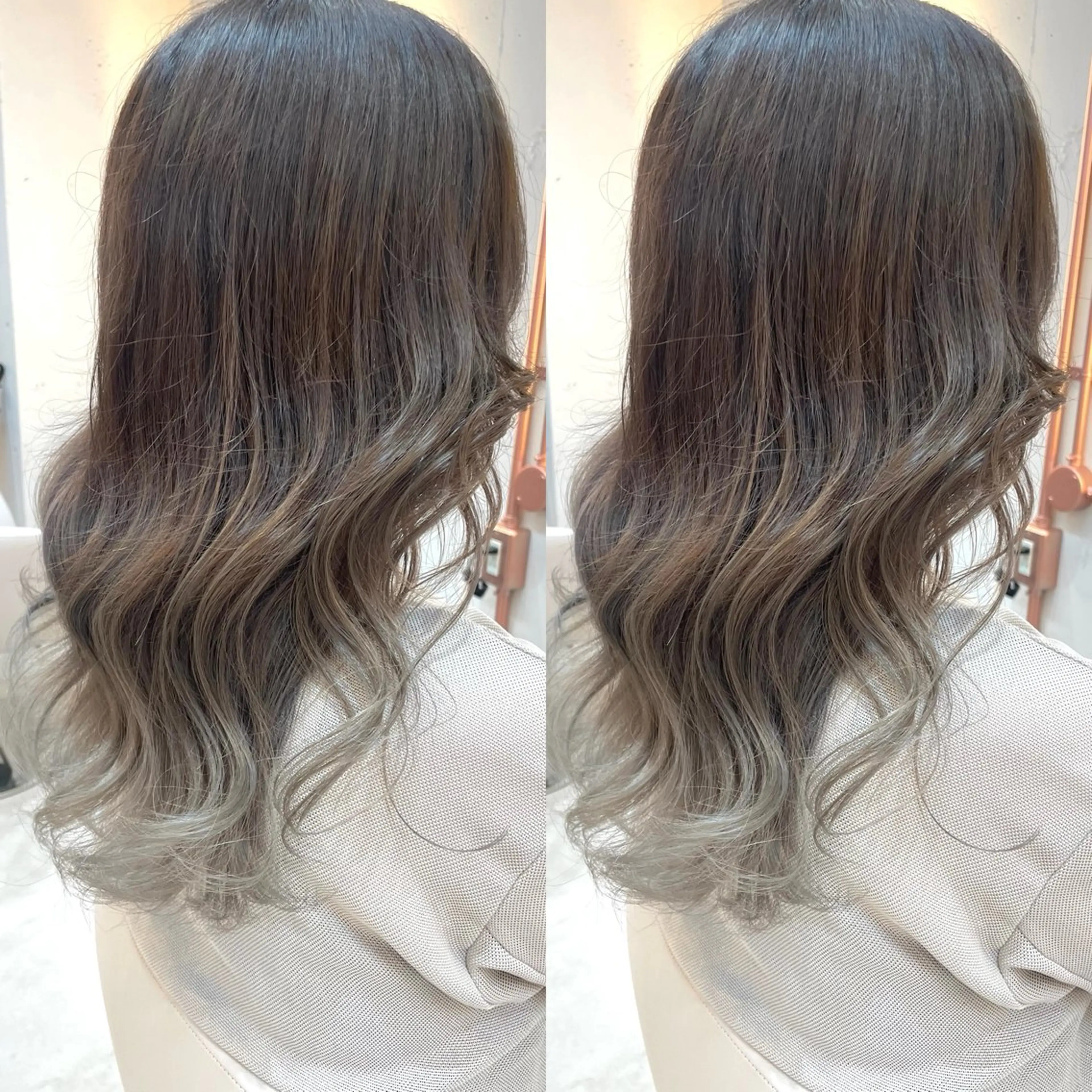 ロング カラー カット ヘアカラー トリートメント ヘアセット ブリーチ無しダブル カラー🦕まどかのヘアスタイル