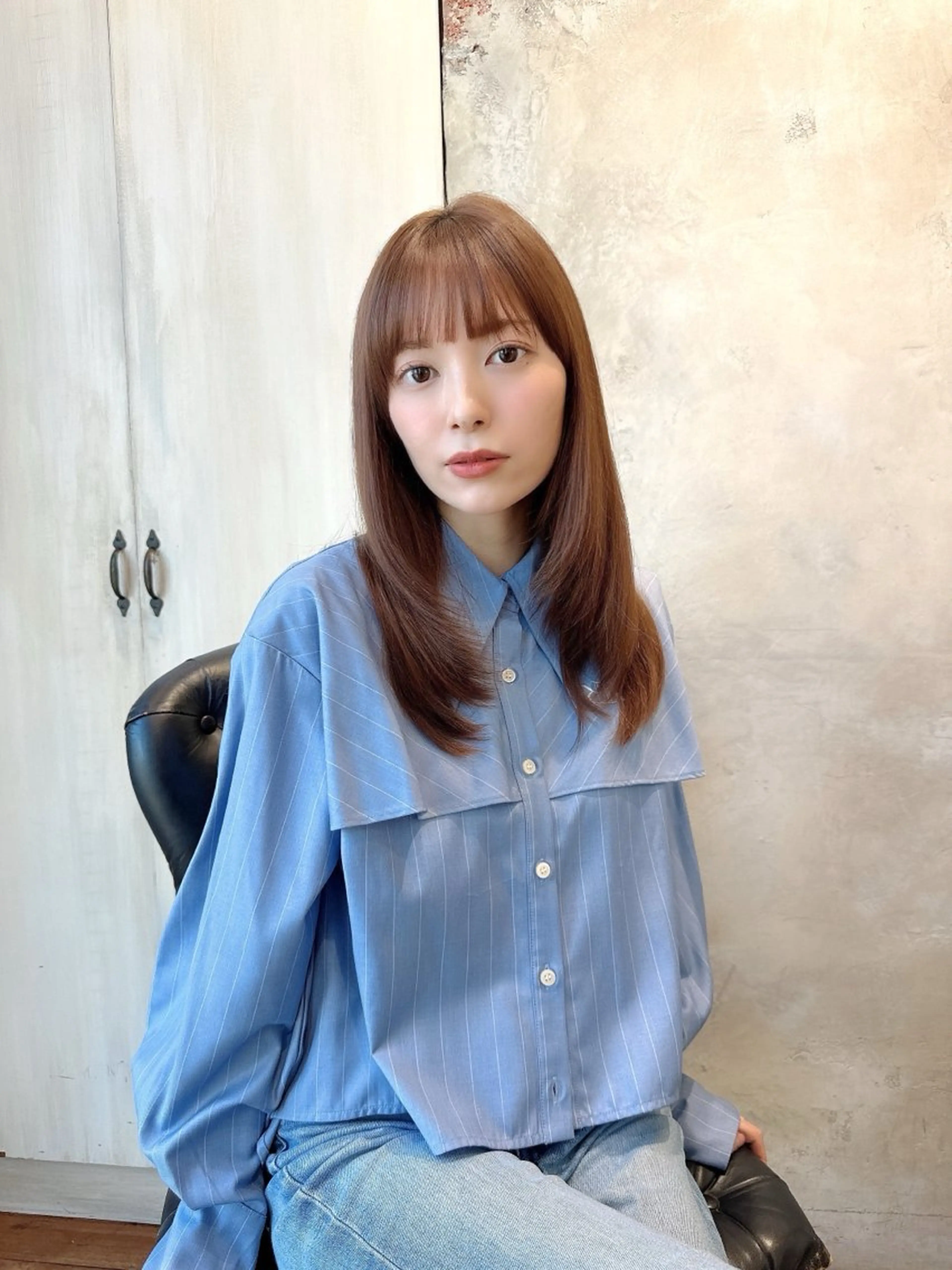 セミロング カラー 透明感カラー 小顔カット トリートメント レイヤー/韓国ヘア 💎石戸谷のヘアスタイル