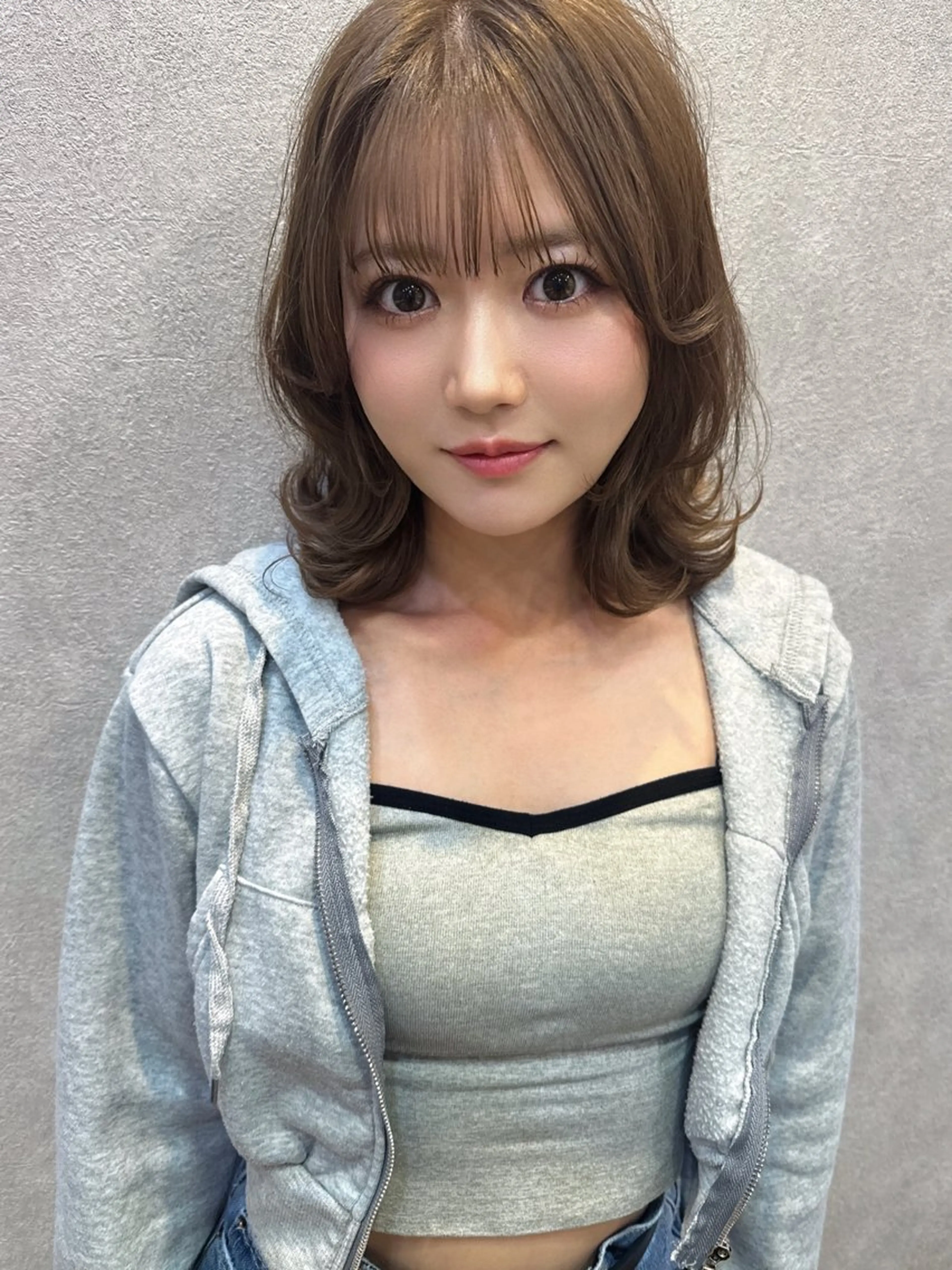 ミディアム カラー パーマ ヘアアレンジ ミディアムパーマ ベージュカラー ブリーチ ブラウンカラー ショコラベージュ 平川 友理/韓国ヘア💘のヘアスタイル