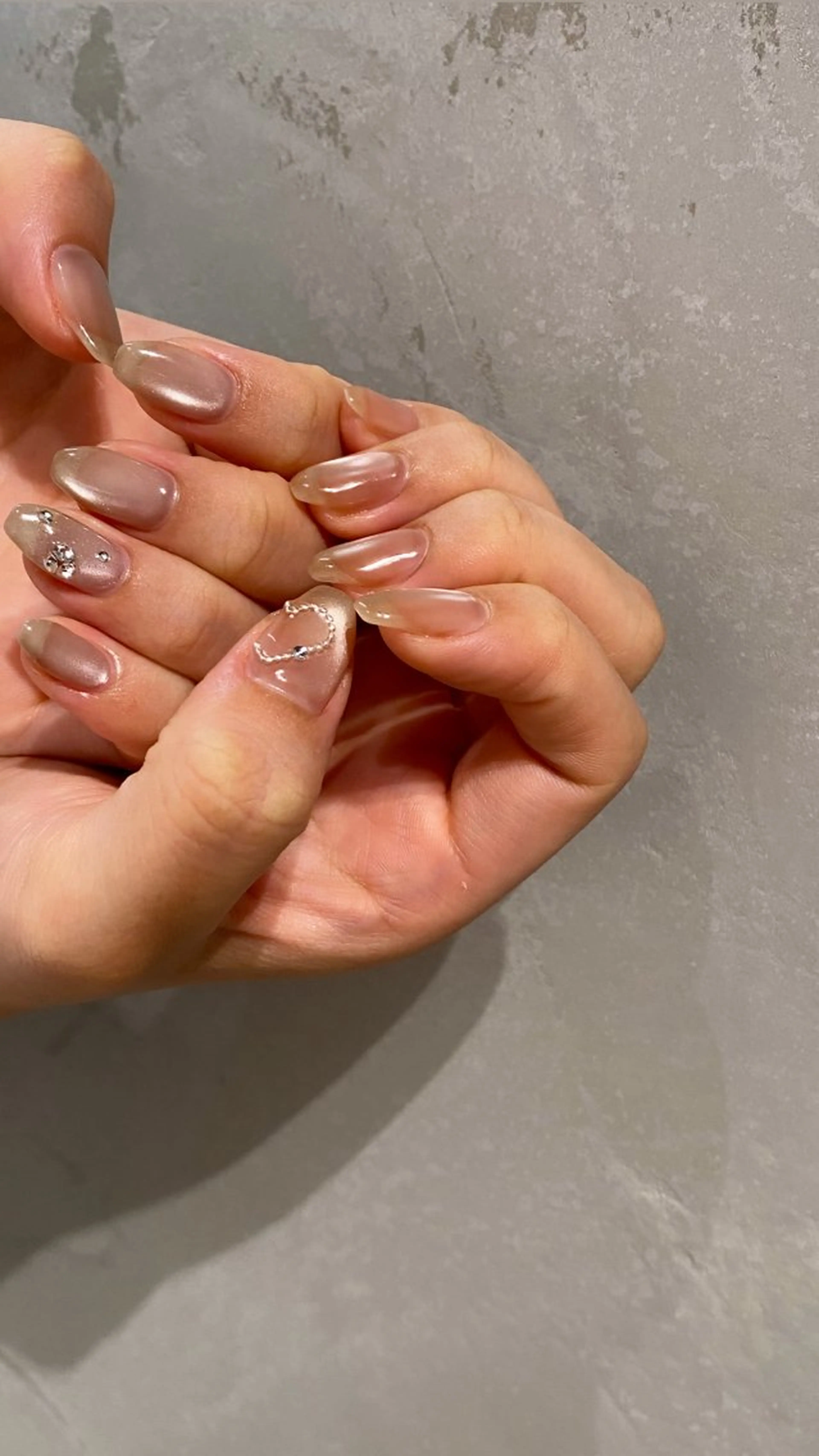 ネイル ハート ハンドネイル Yuriko Omi パラジェル/渋谷のネイルデザイン