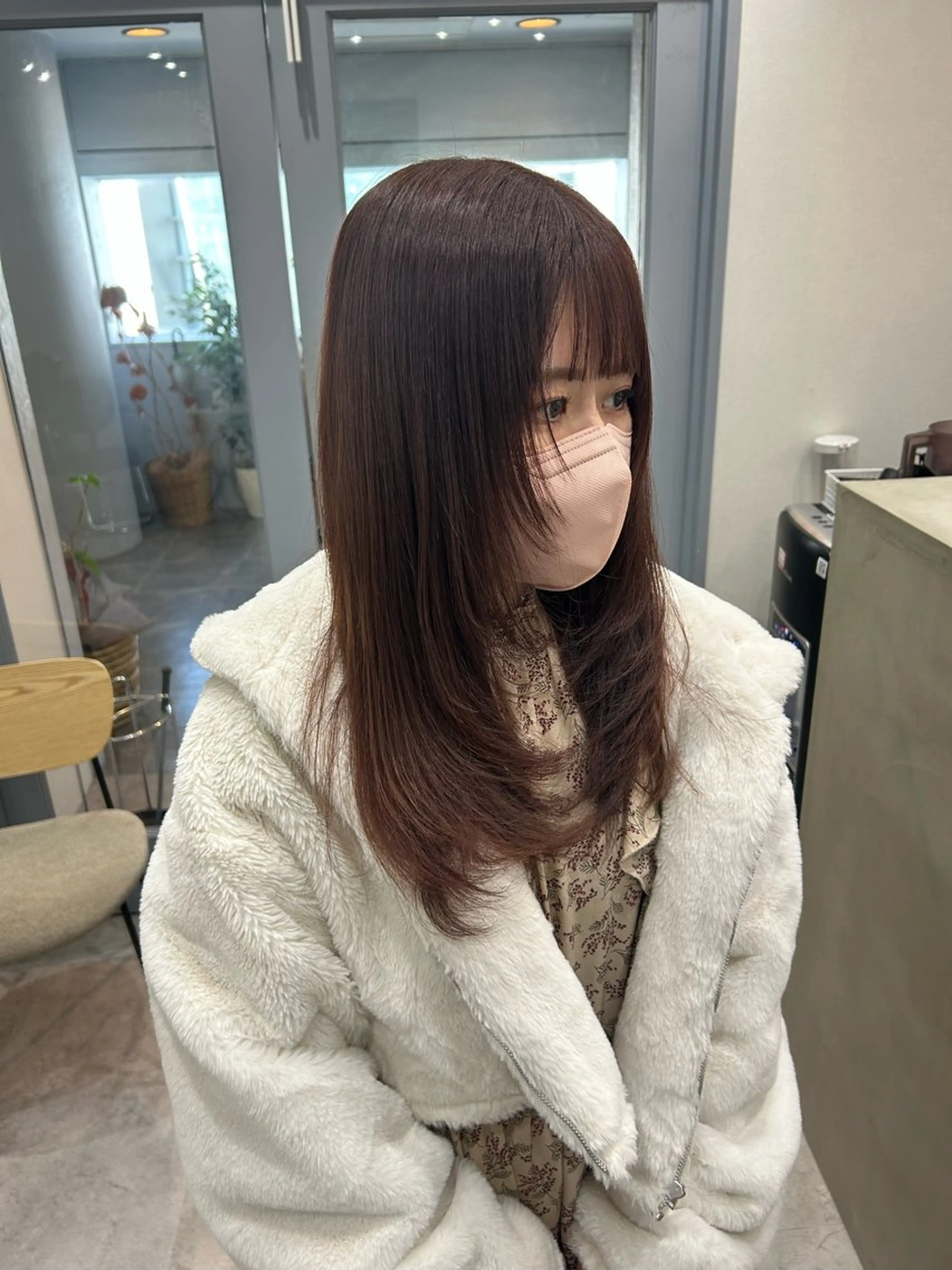 ミディアム カラー ヘアアレンジ 顔周りカット レイヤーカット カット ボブ /ニュアンス/ satomi🧸💖のヘアスタイル