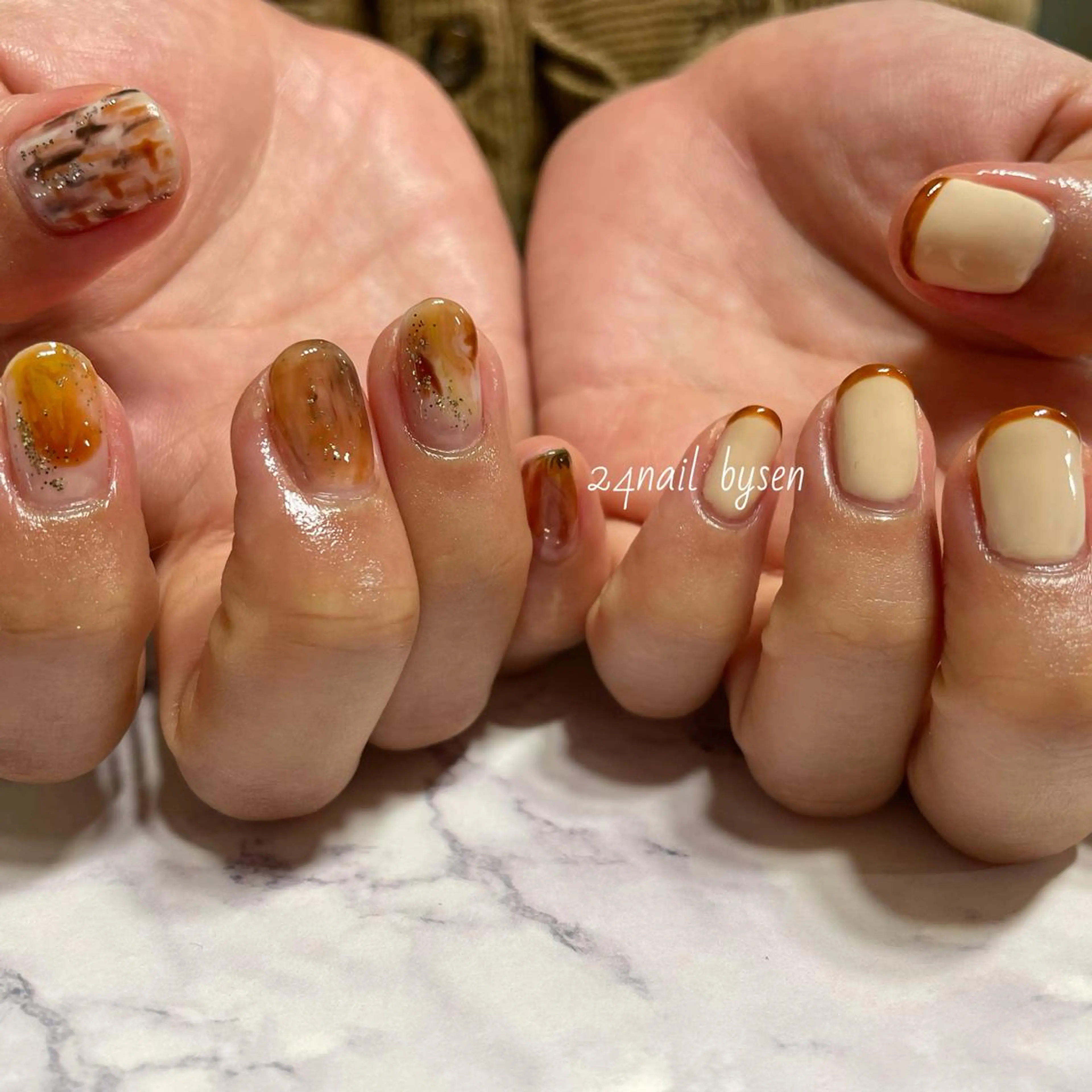ネイル ラメ(グリッター) ニュアンスネイル ツイードネイル Atelier by 24nail/Ayaのネイルデザイン