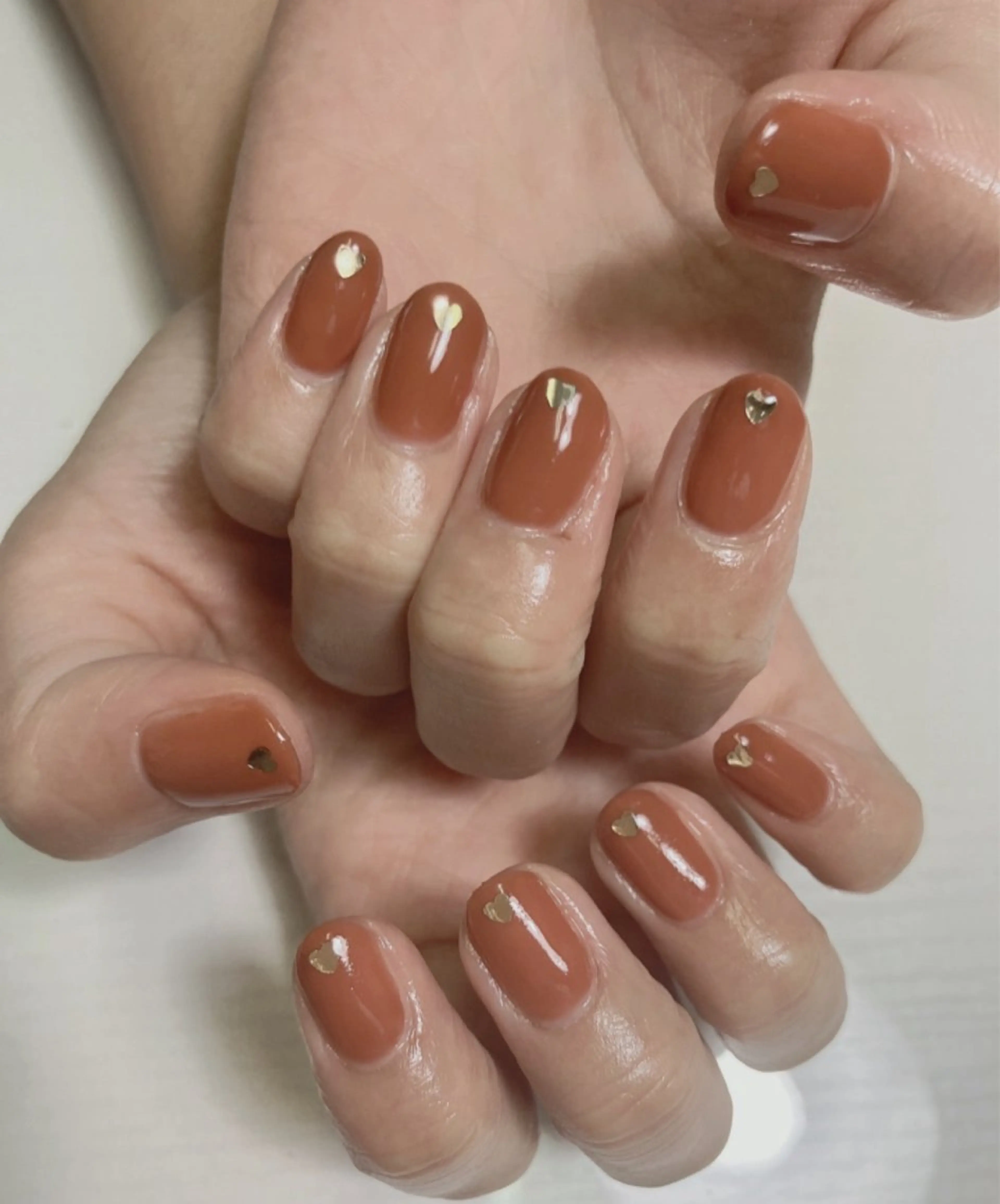 ネイル ハート オレンジ nailsalon nana♡のネイルデザイン