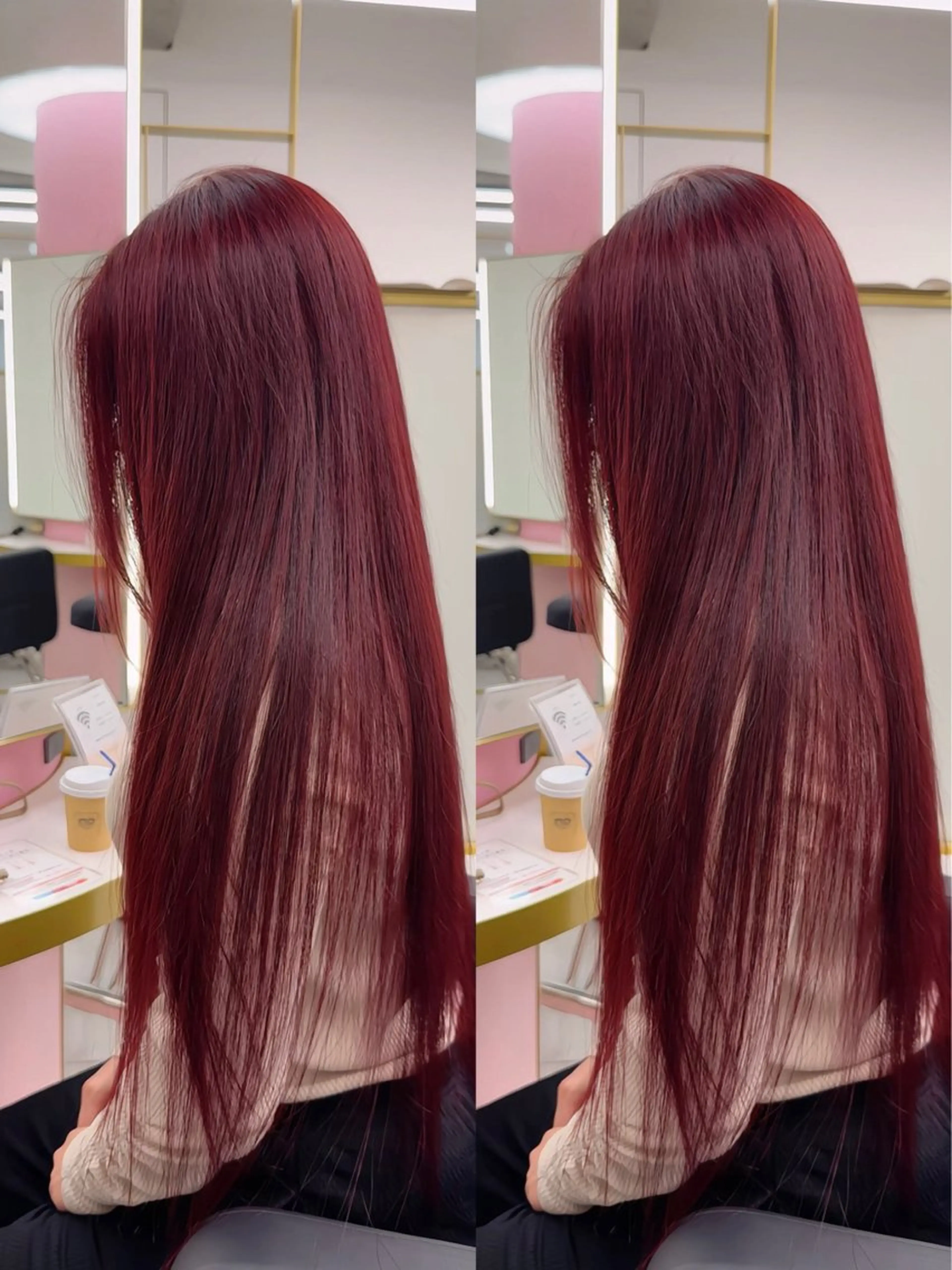 ロング カラー ピンクカラー ヘアカラー トリートメント 🍒暖色🍒ブリーチ なしカラー/たくみ。のヘアスタイル