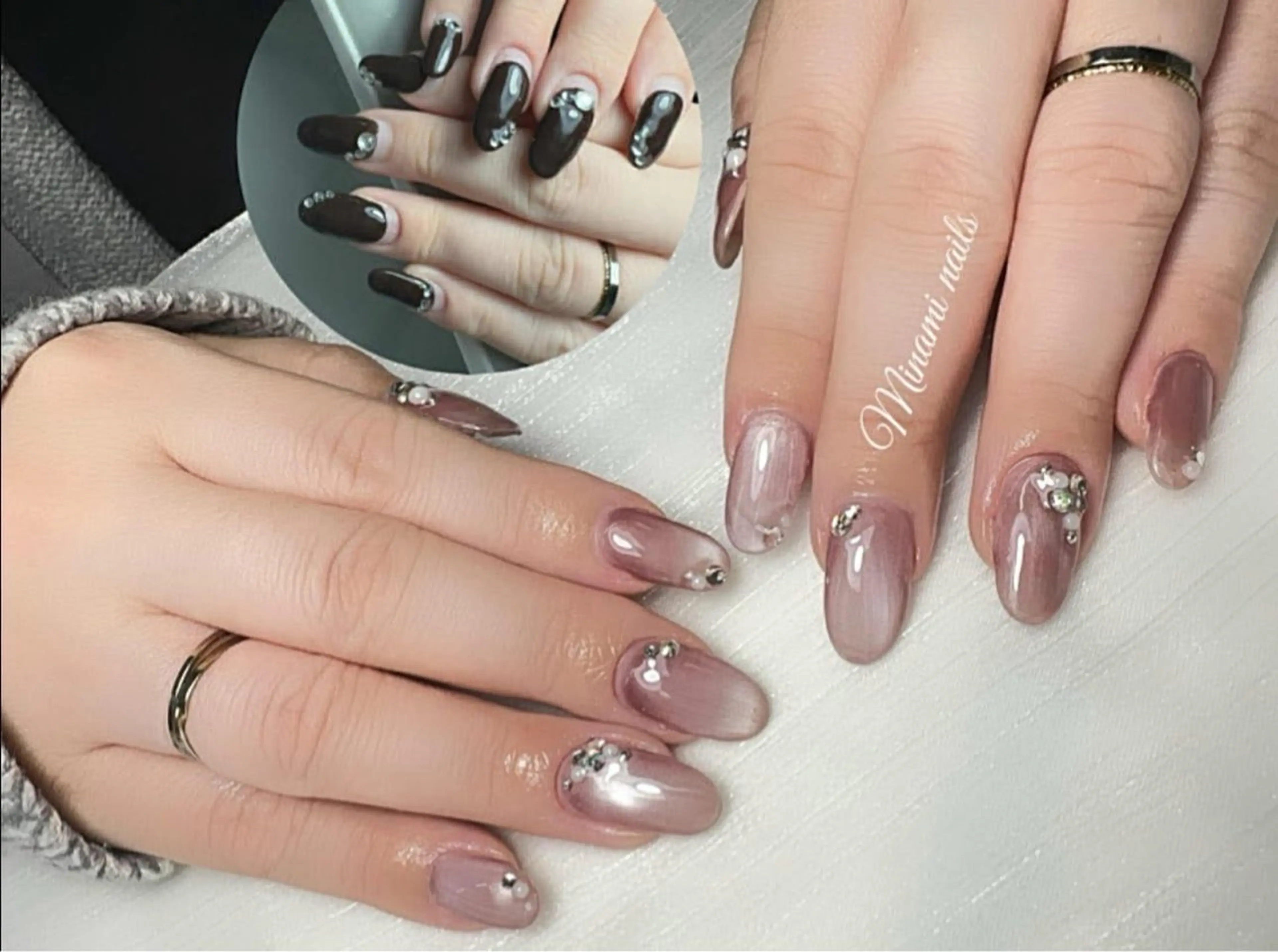 ネイル アートネイル オーロラネイル ガーリー キラキラネイル 韓国ネイル Minami Nailsのネイルデザイン