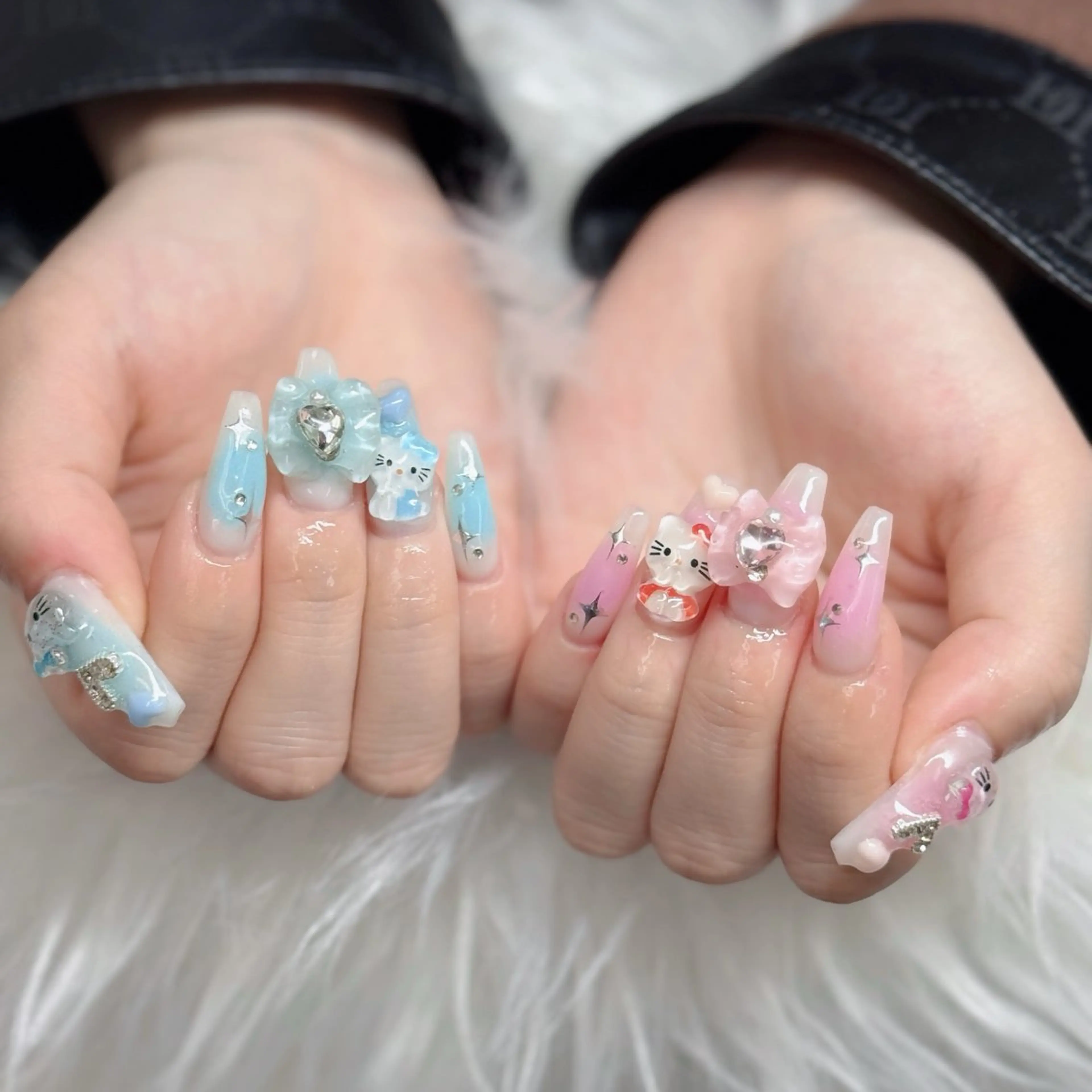 ネイル フットネイル フレンチネイル グラデーション 韓国ネイル ロングネイル ハンドネイル Hani Nail Salonのネイルデザイン