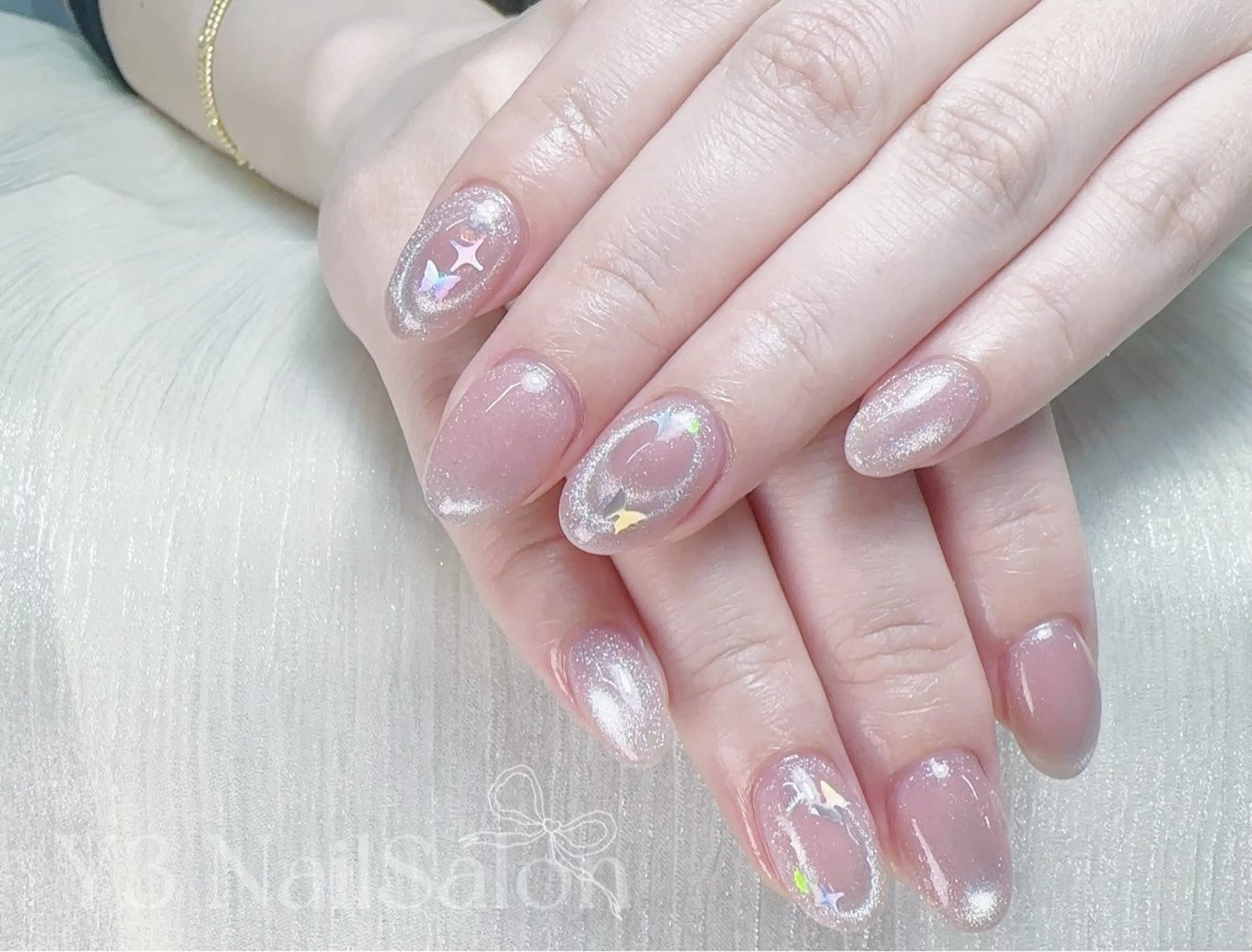 ネイル キラキラネイル 韓国ネイル ワンホンネイル ハンドネイル Y3 NailSalonのネイルデザイン