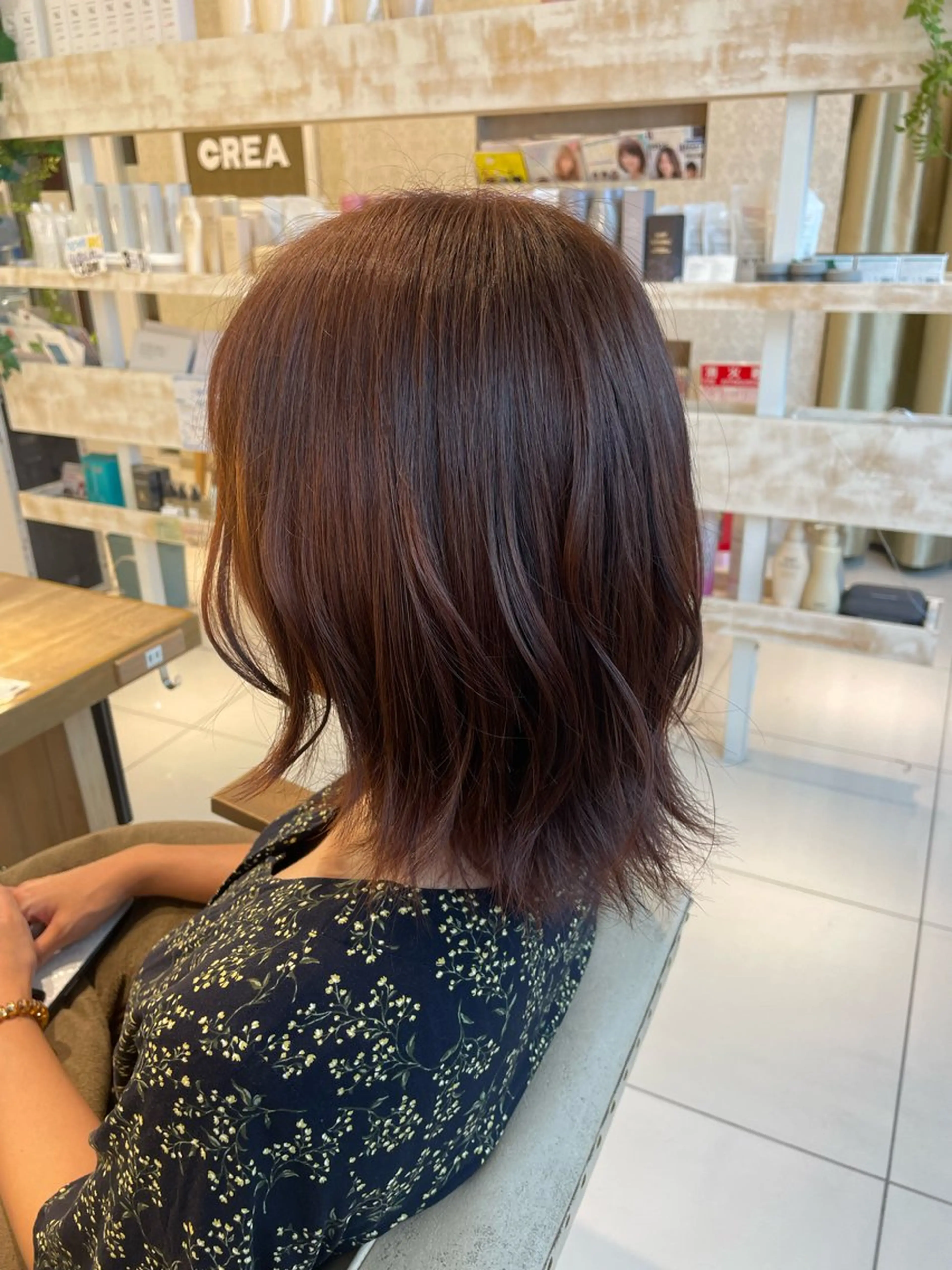 ショート カラー ヘアアレンジ ブリーチなしカラー/ 暖色カラー/艶カラーのヘアスタイル