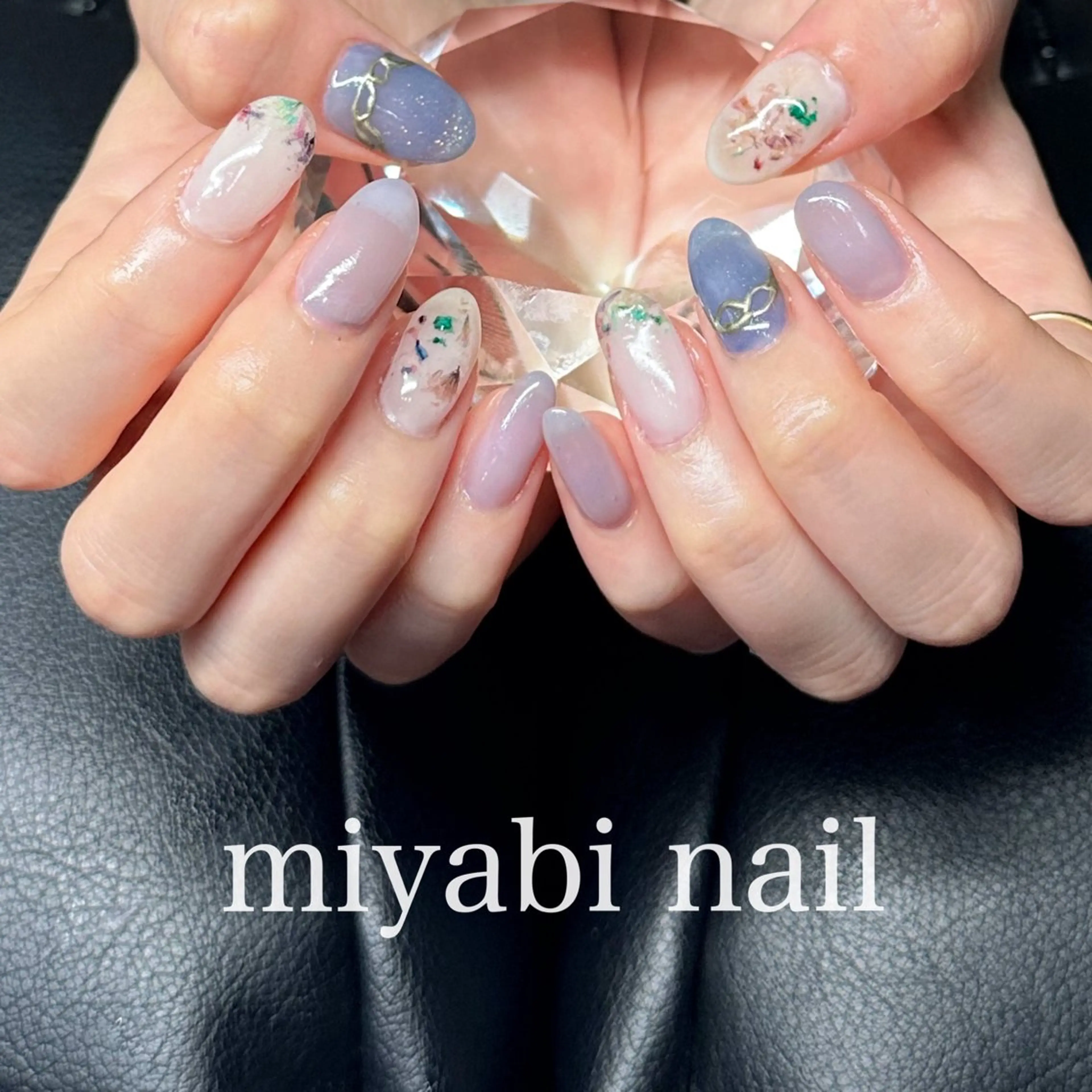 ネイル フラワーネイル 持ち込み ハンドネイル miyabi nail 桂川駅近くのネイルデザイン
