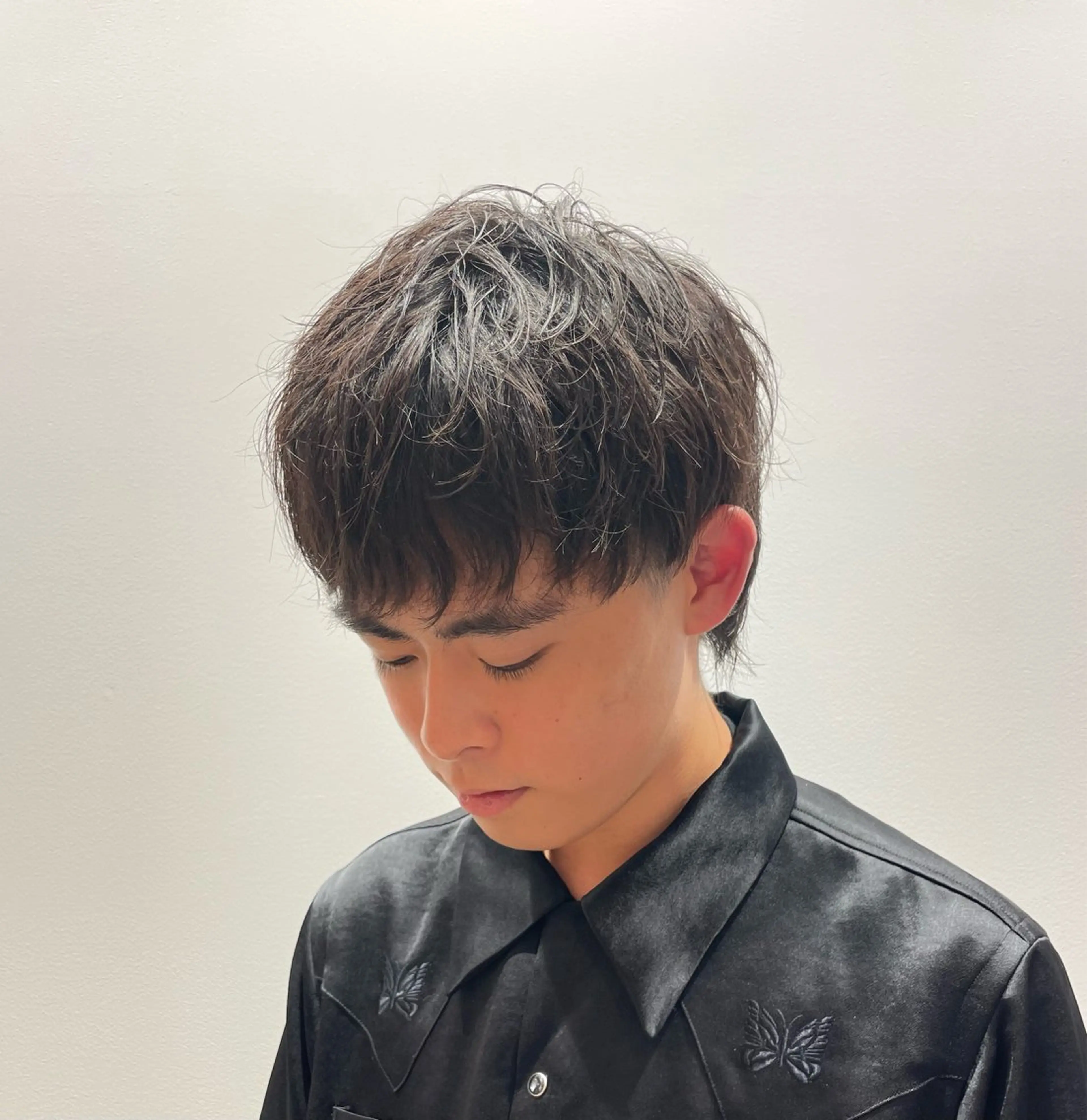 ショート パーマ メンズ メンズウルフカット くせ毛 ショートヘア ウルフカット 立川/メンズ特化 阿見のヘアスタイル