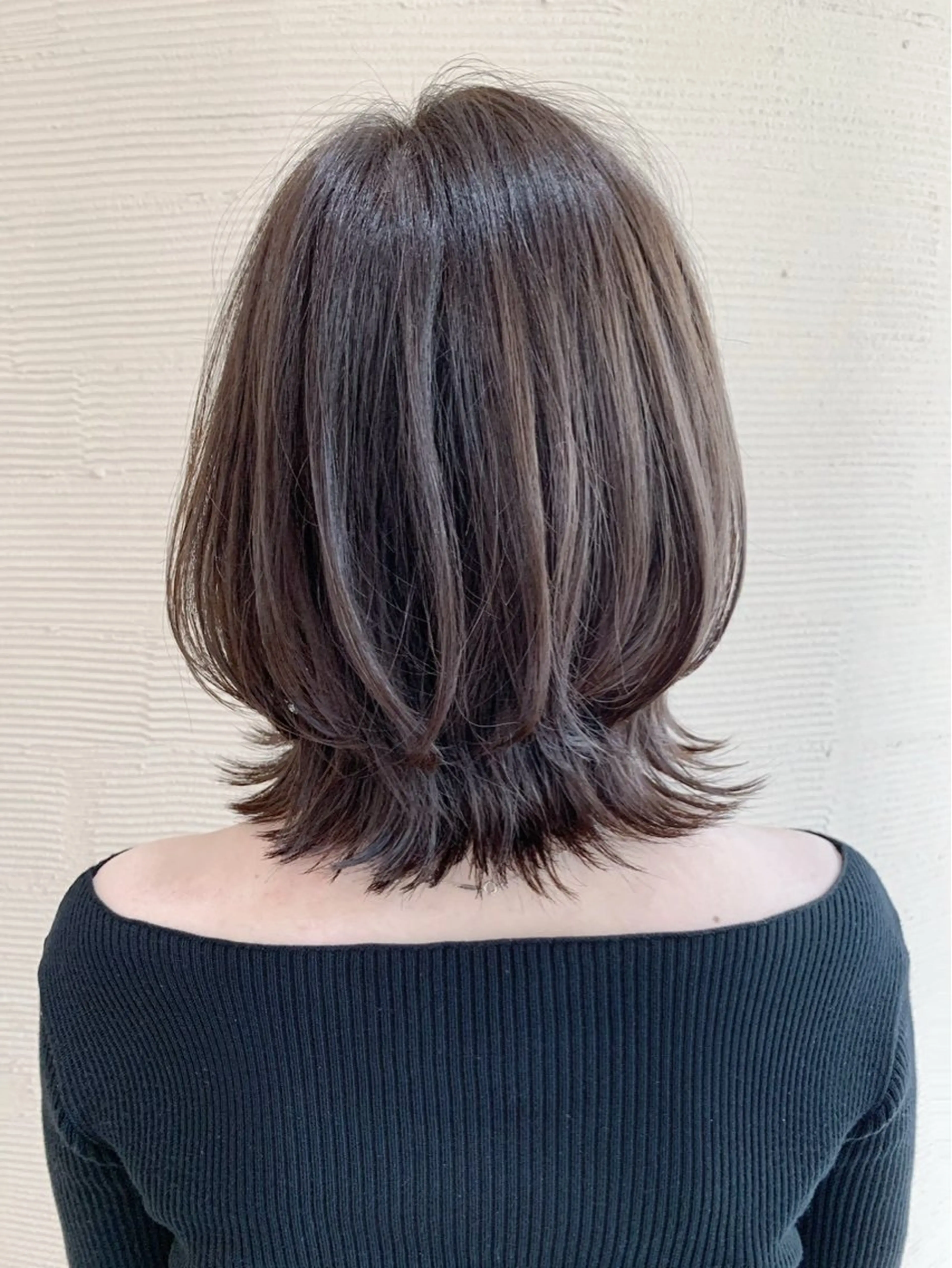 ミディアム くびれヘア 髪質改善 韓国風ヘア レイヤーカット 似合わせカット ヘアカラー 岡山駅/髪質改善 透明感カラー🐼のヘアスタイル