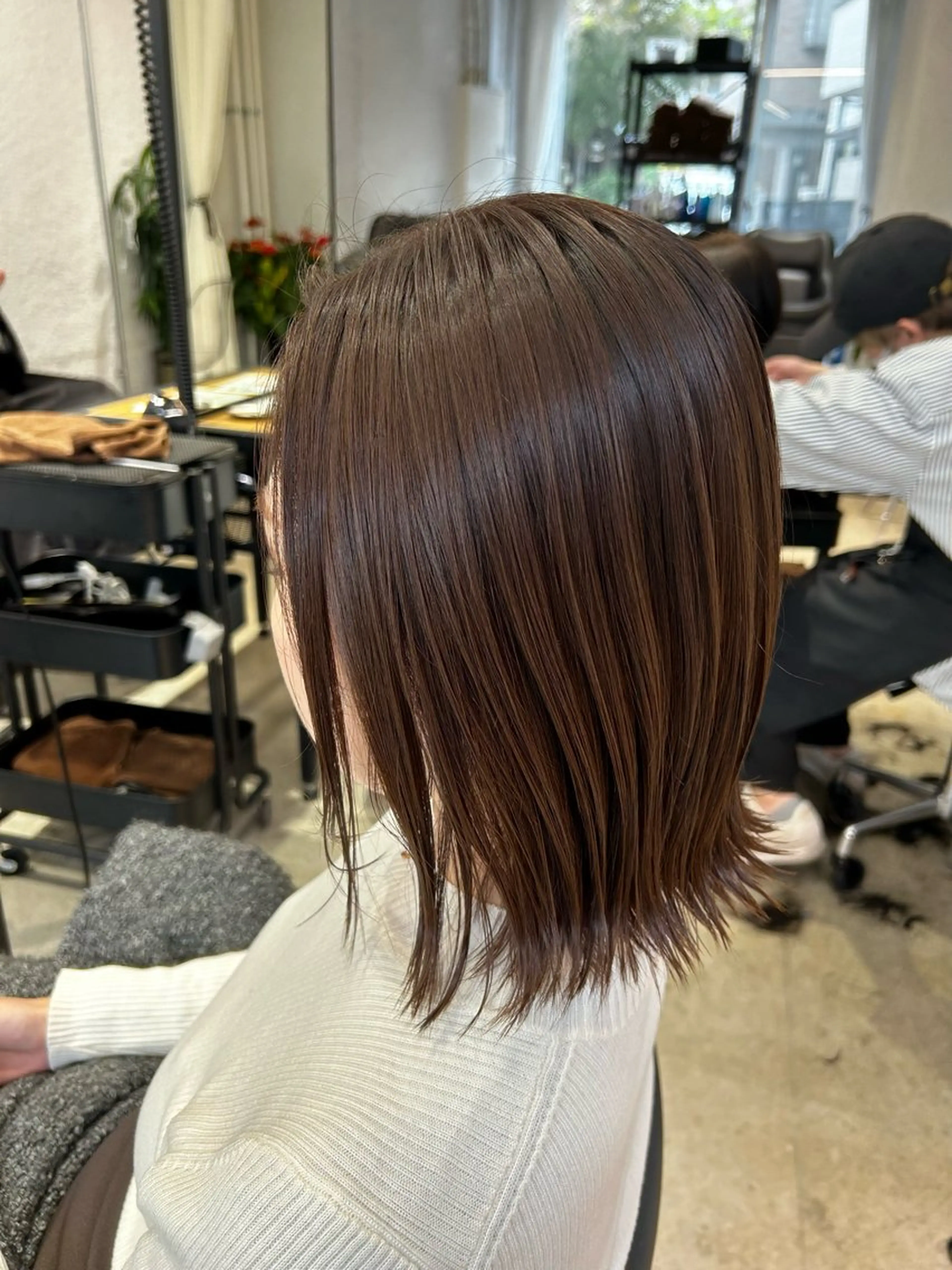 ミディアム カラー カット ヘアカラー なかじま しほののヘアスタイル