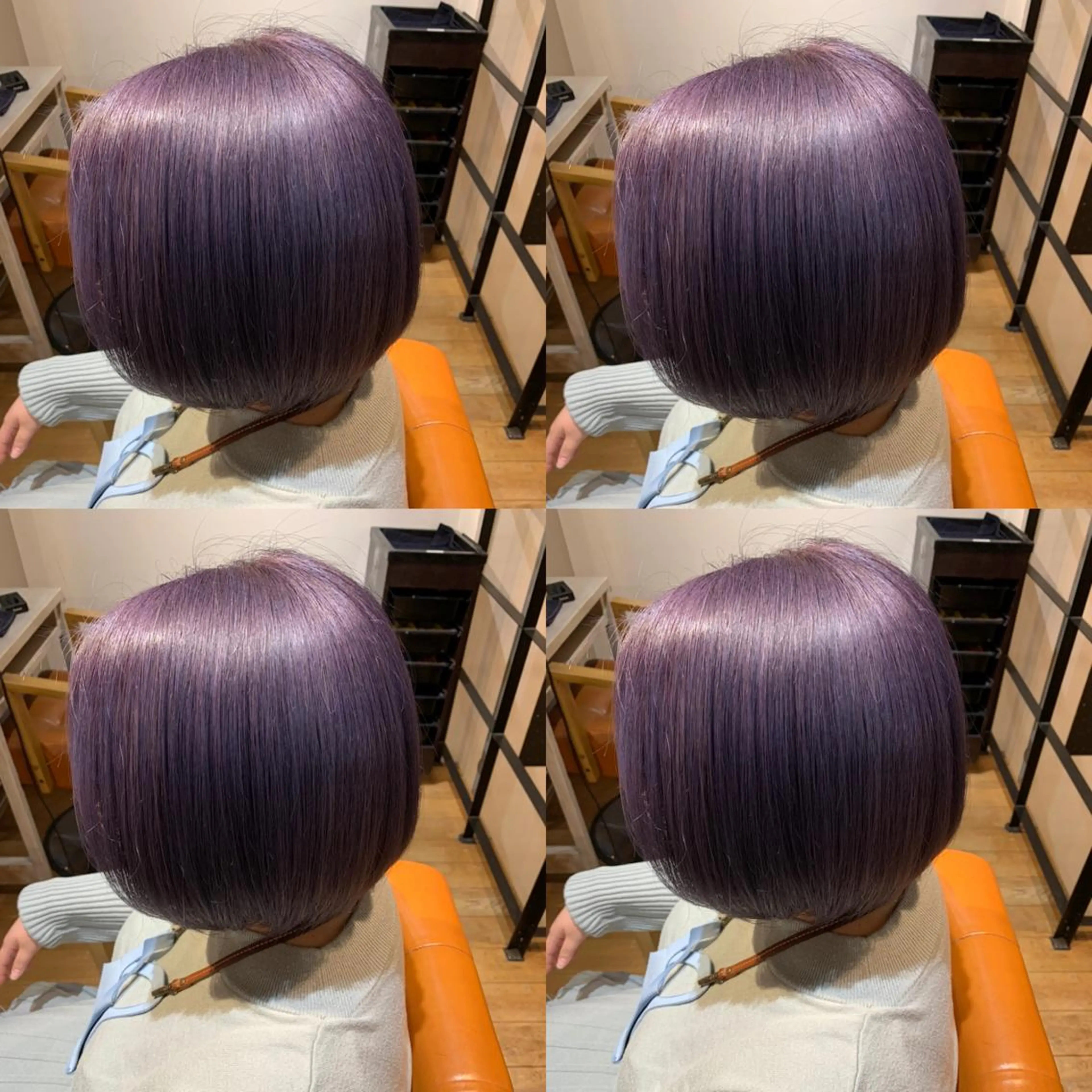 ショート パープルカラー ボブ ✨髪質改善✖︎顔周り レイヤー✨ナカムラのヘアスタイル