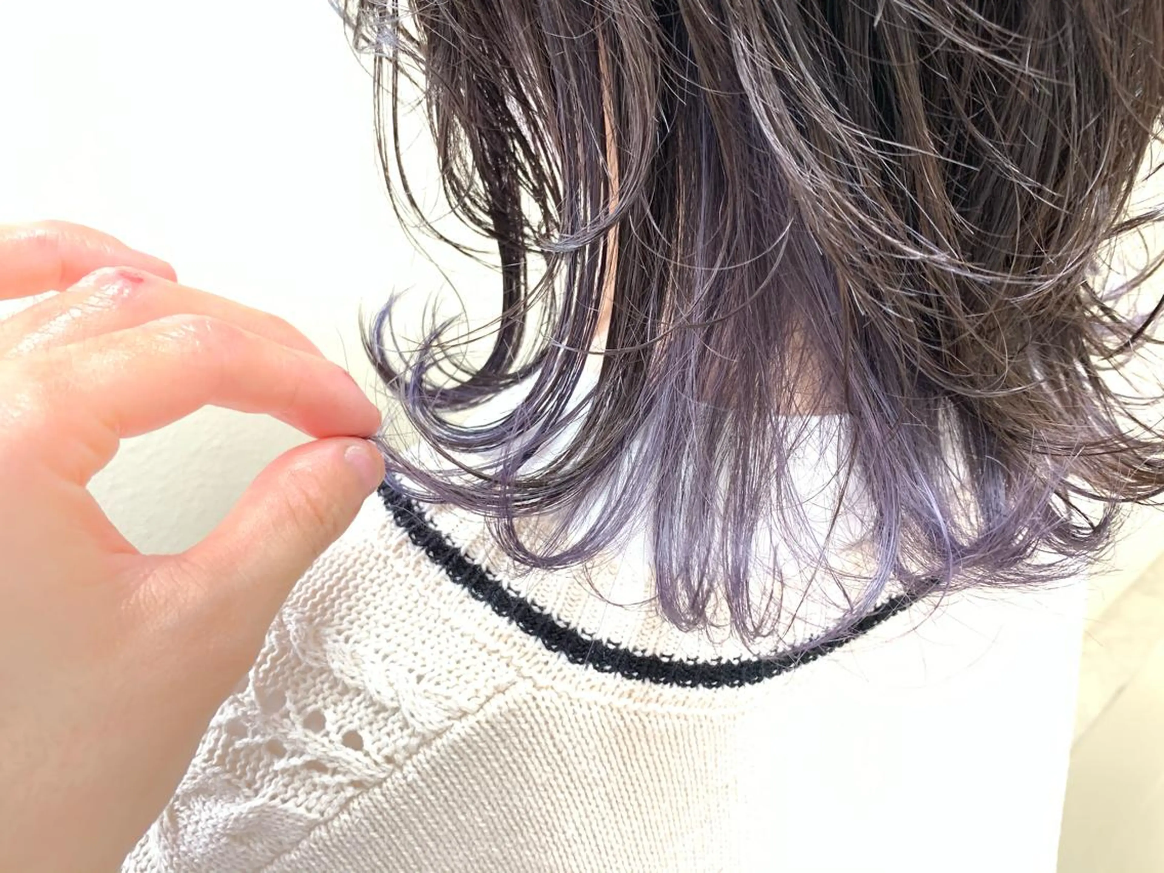 ミディアム カラー パーマ ヘアアレンジ メンズ キッズ ネイル マツエク・マツパ 切りっぱなしヘアボブ ミディアムヘアRYOのヘアスタイル