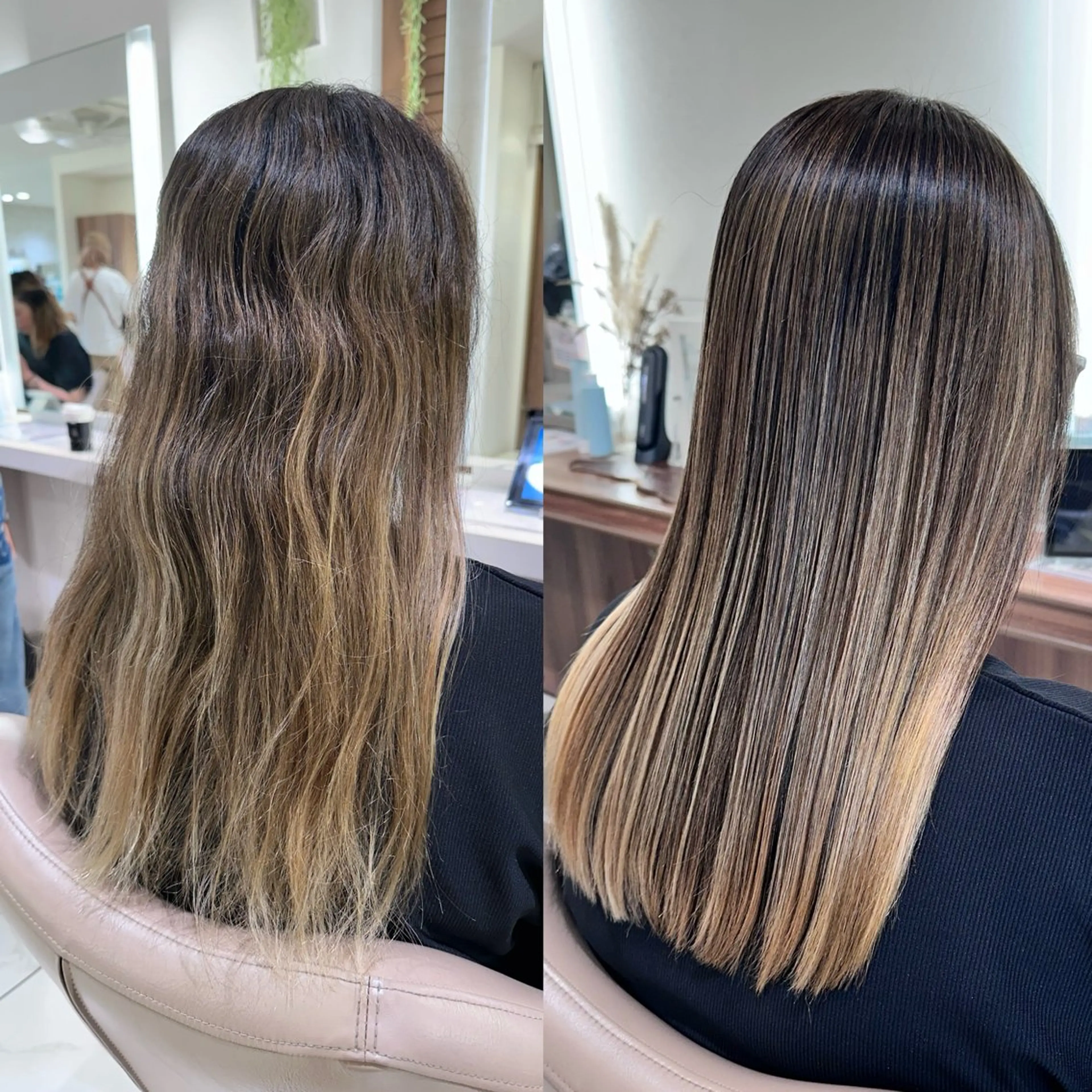 ロング レイヤーカット カット 縮毛矯正 トリートメント 安井　昴 💫ブリーチ縮毛矯正のヘアスタイル