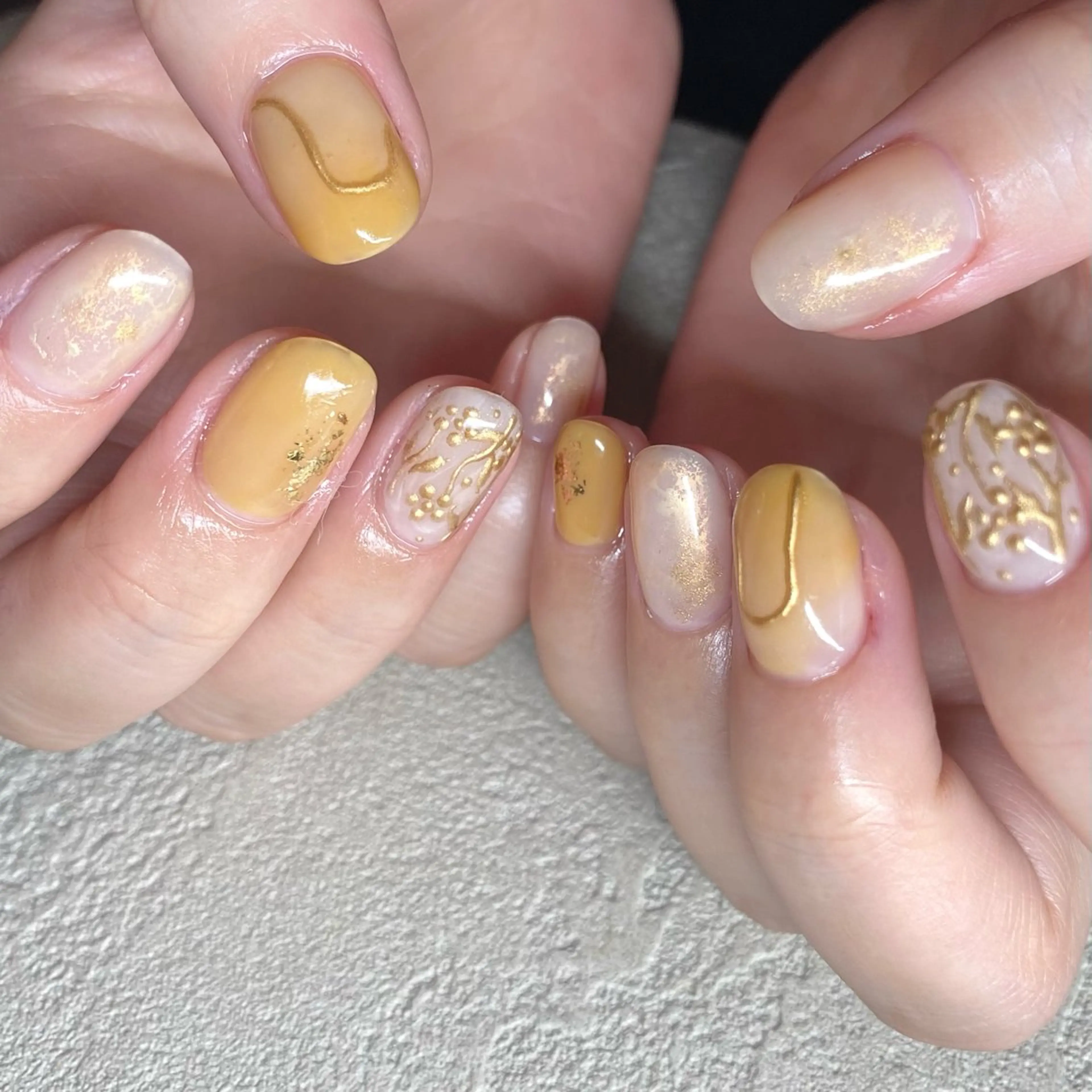 ネイル アートネイル ニュアンスネイル 冬ネイル ハンドネイル 山田 貴子のネイルデザイン