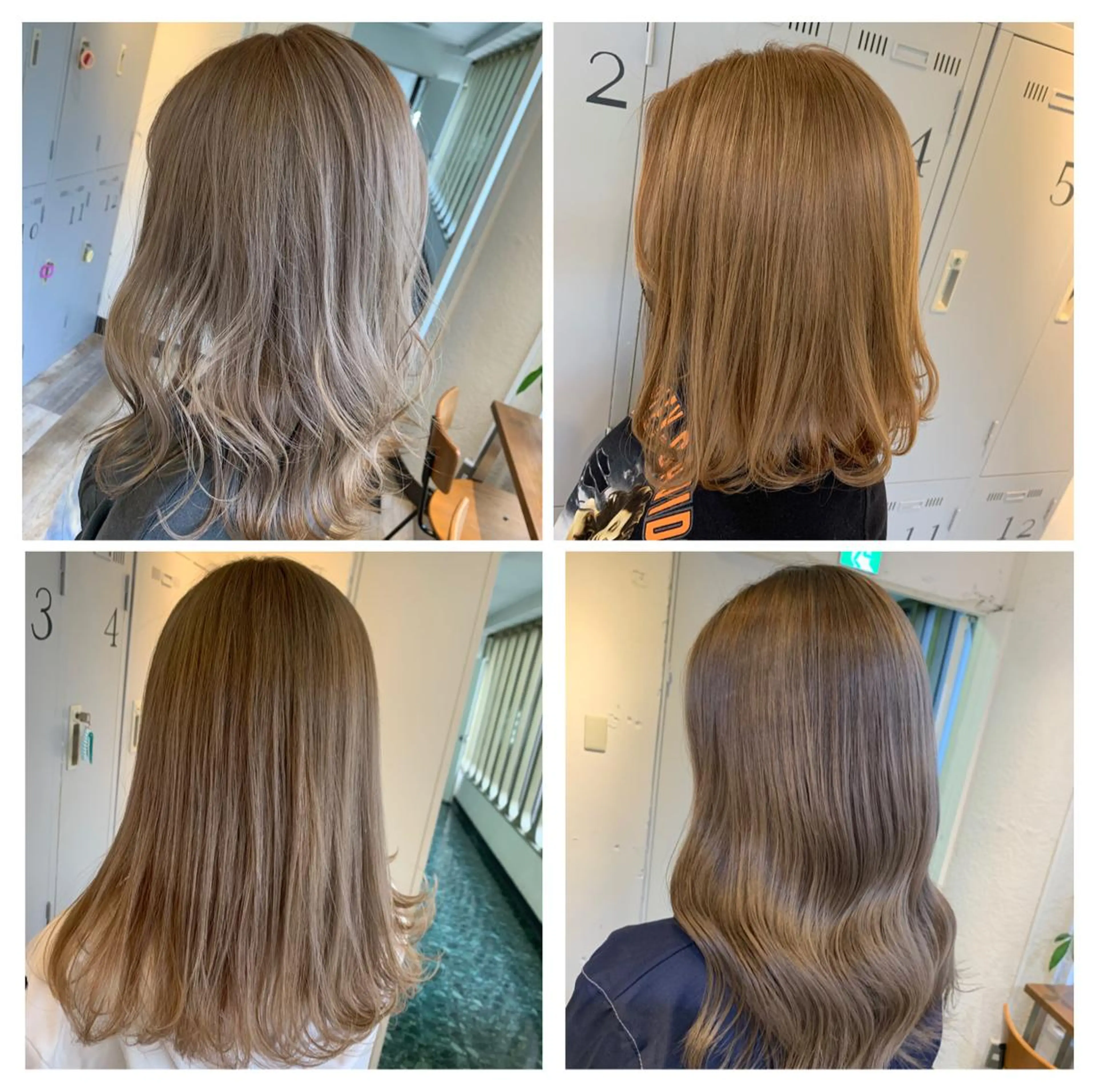 ミディアム カラー ベージュカラー ブリーチ特化／ハイト ーン／ホワイトカラーのヘアスタイル