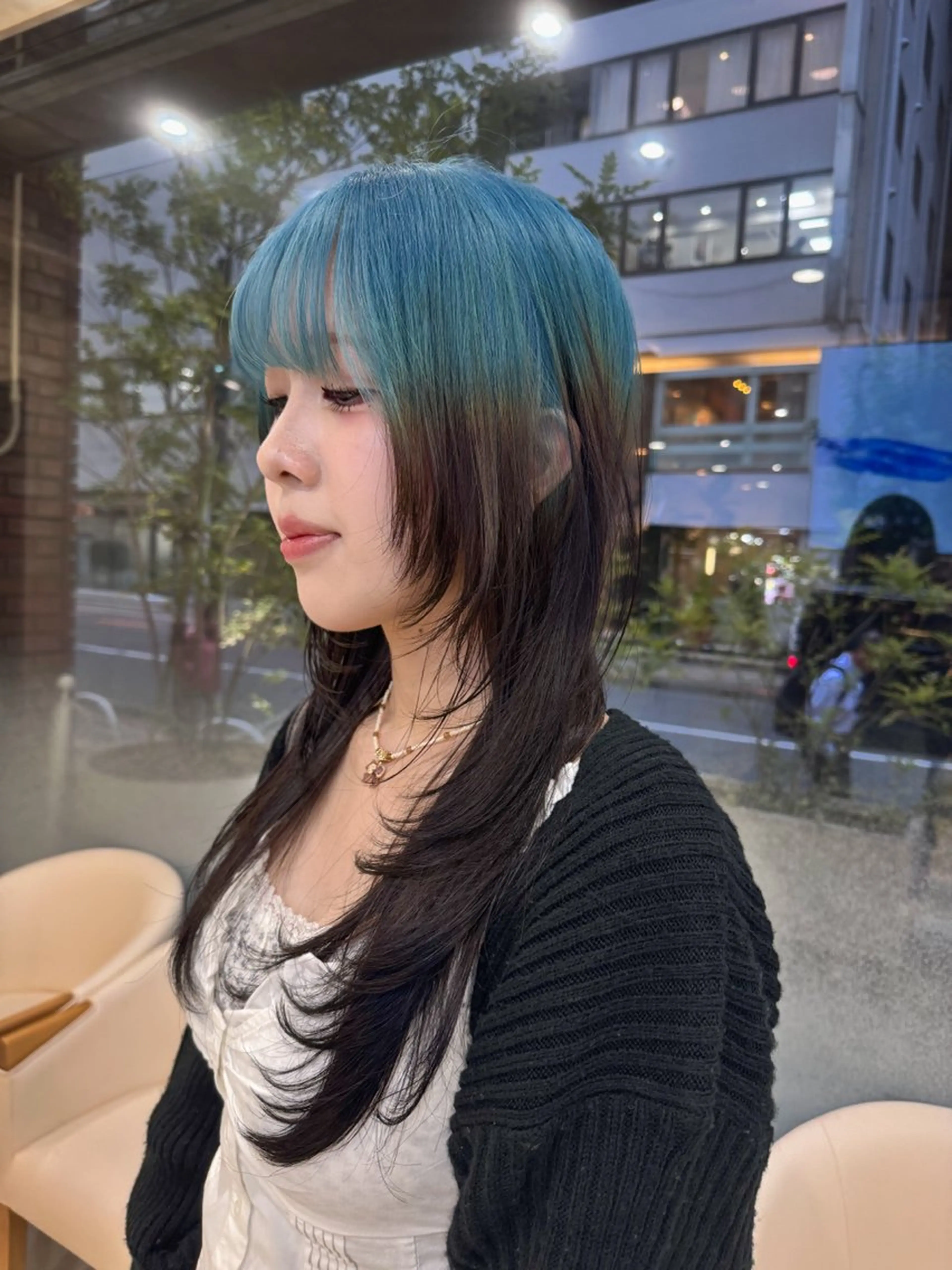 ミディアム カラー ブルーカラー Seeknext // Rukaのヘアスタイル