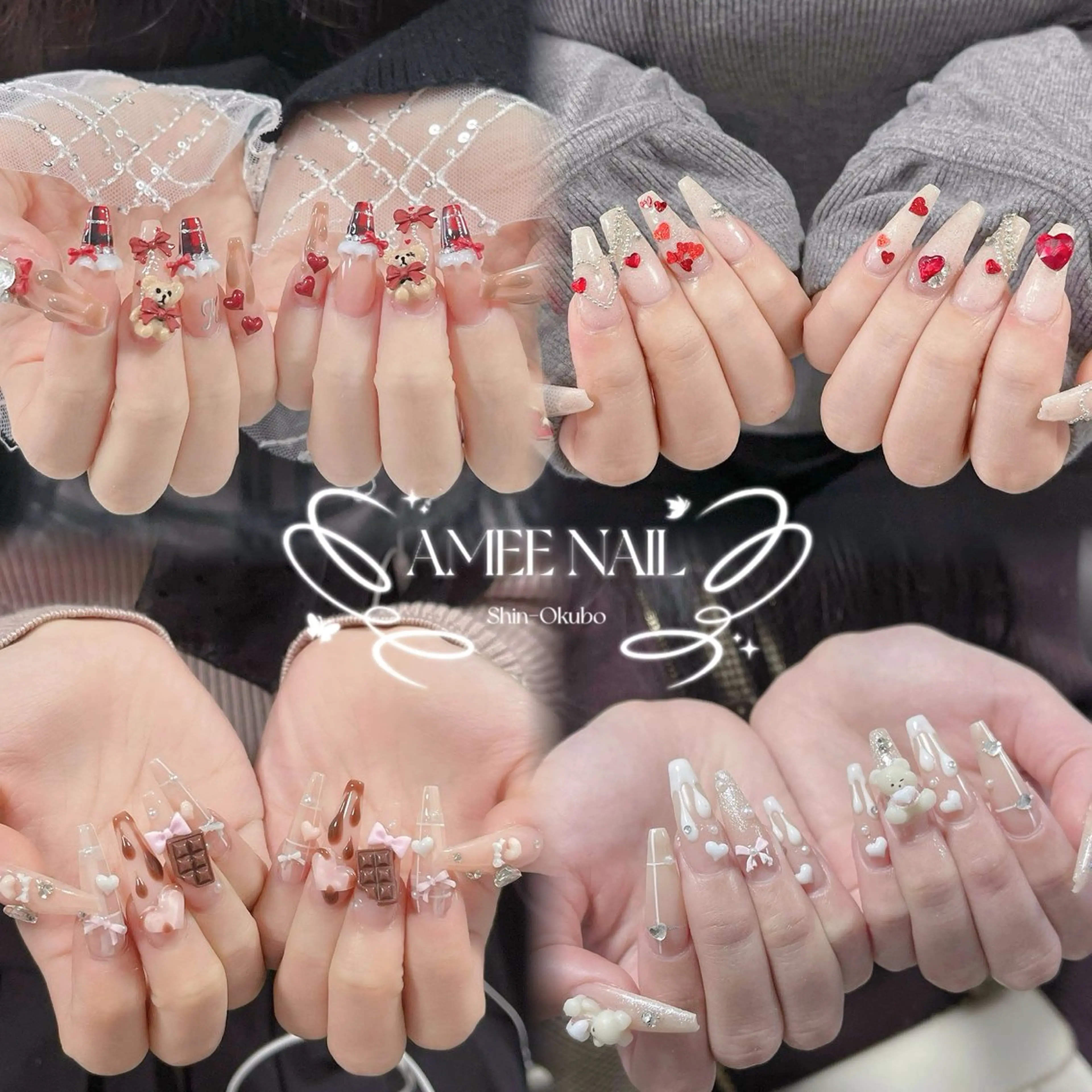 ネイル オーロラネイル クリアネイル 成人式 フラッシュネイル ジェルネイル ハンドネイル Amee Nail Salonのネイルデザイン