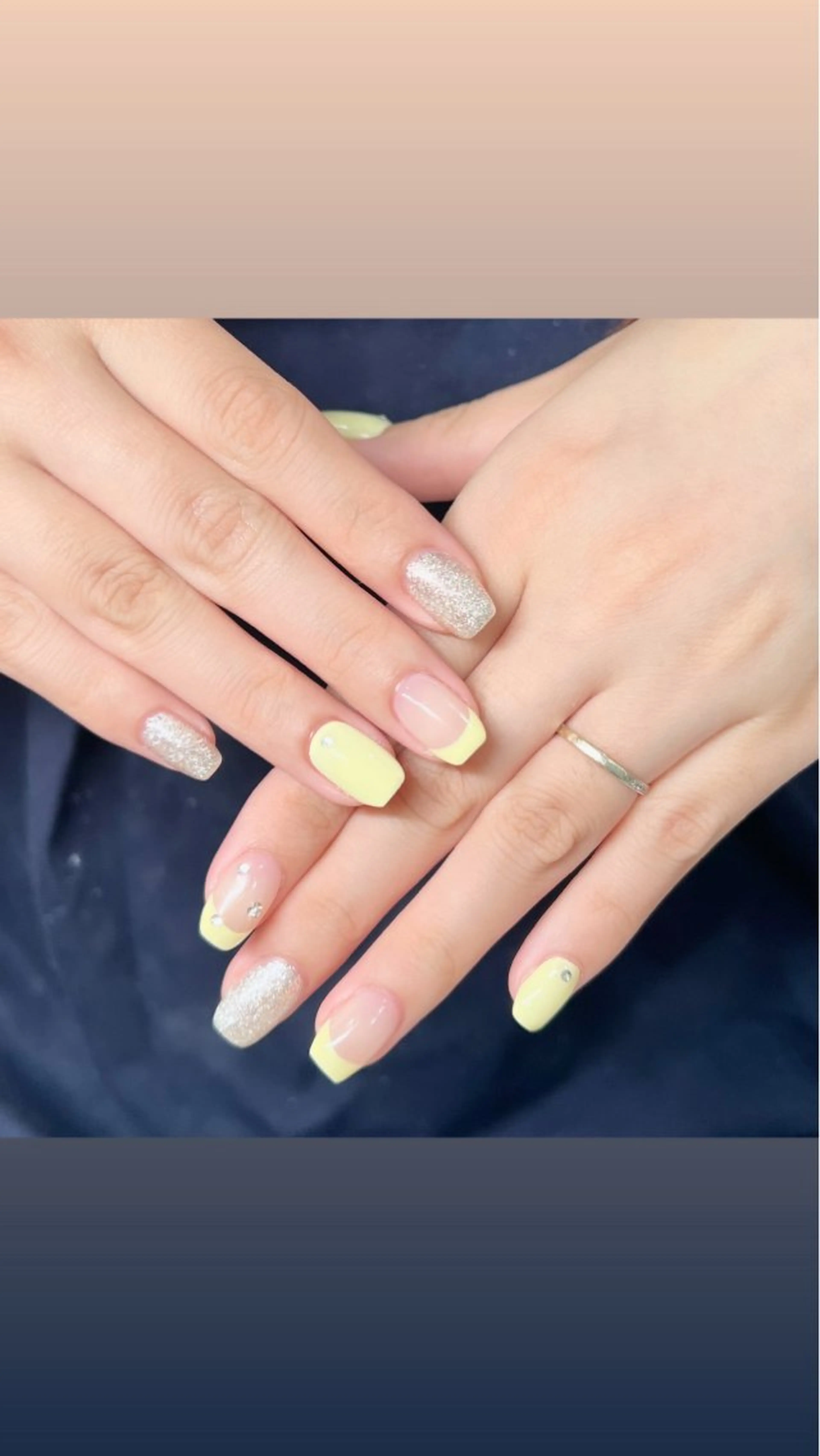ネイル パステルネイル 黄色 ハンドネイル joieang京橋店 川瀬のネイルデザイン