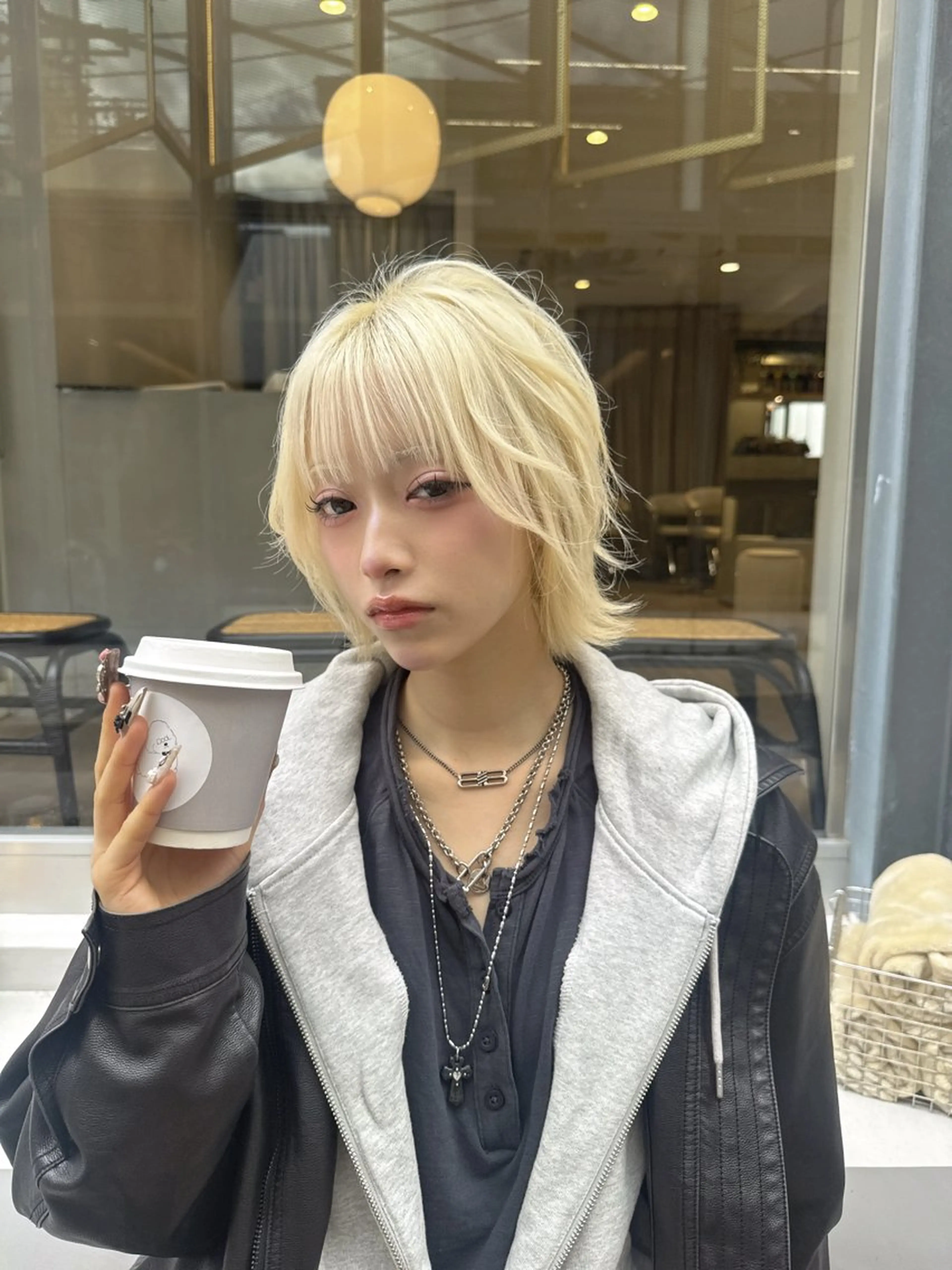 ショート カラー ブロンド 透明感カラー ハイトーンカラー ホワイトブロンド 髪質改善 カット ヘアカラー 💎透明感カラー特化 💎TAISEIのヘアスタイル