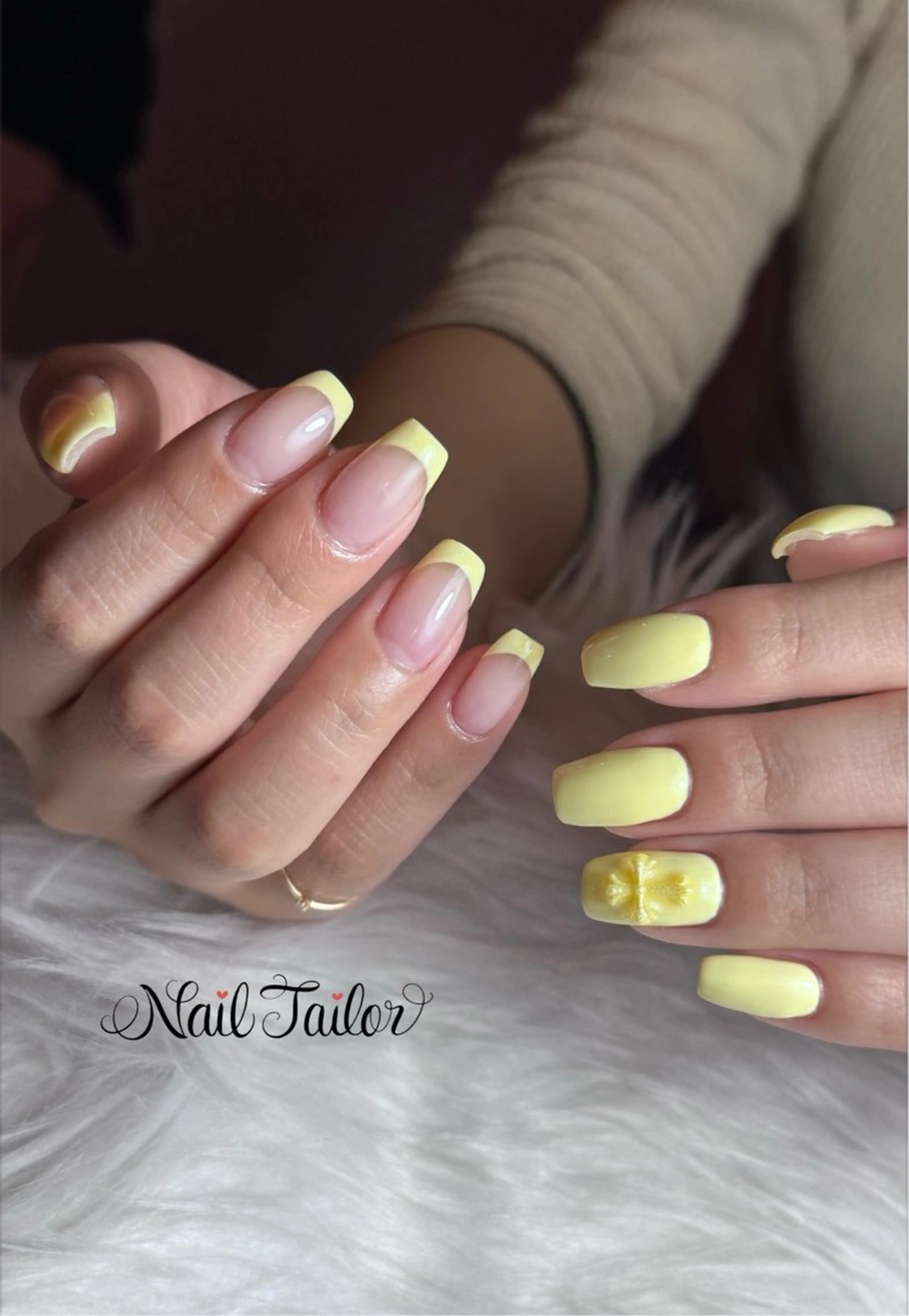 ネイル フレンチネイル パステルネイル 黄色 ハンドネイル 〜Nail Tailor〜 ネイルテイラー所属・NailTailor ネイルテイラーのネイルデザイン