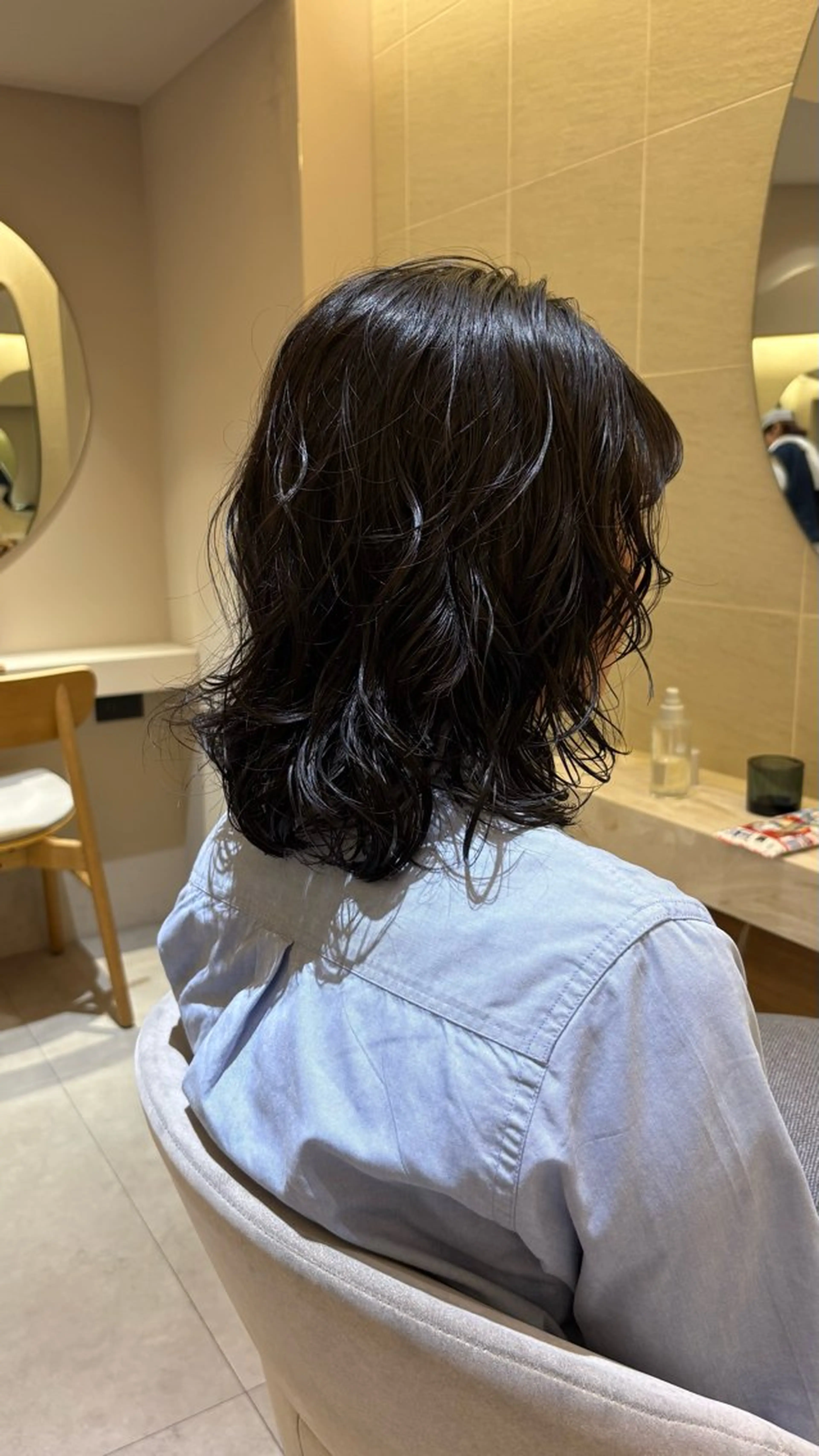 ミディアム パーマ カット パーマ 《センターパート / perm》ナミのヘアスタイル