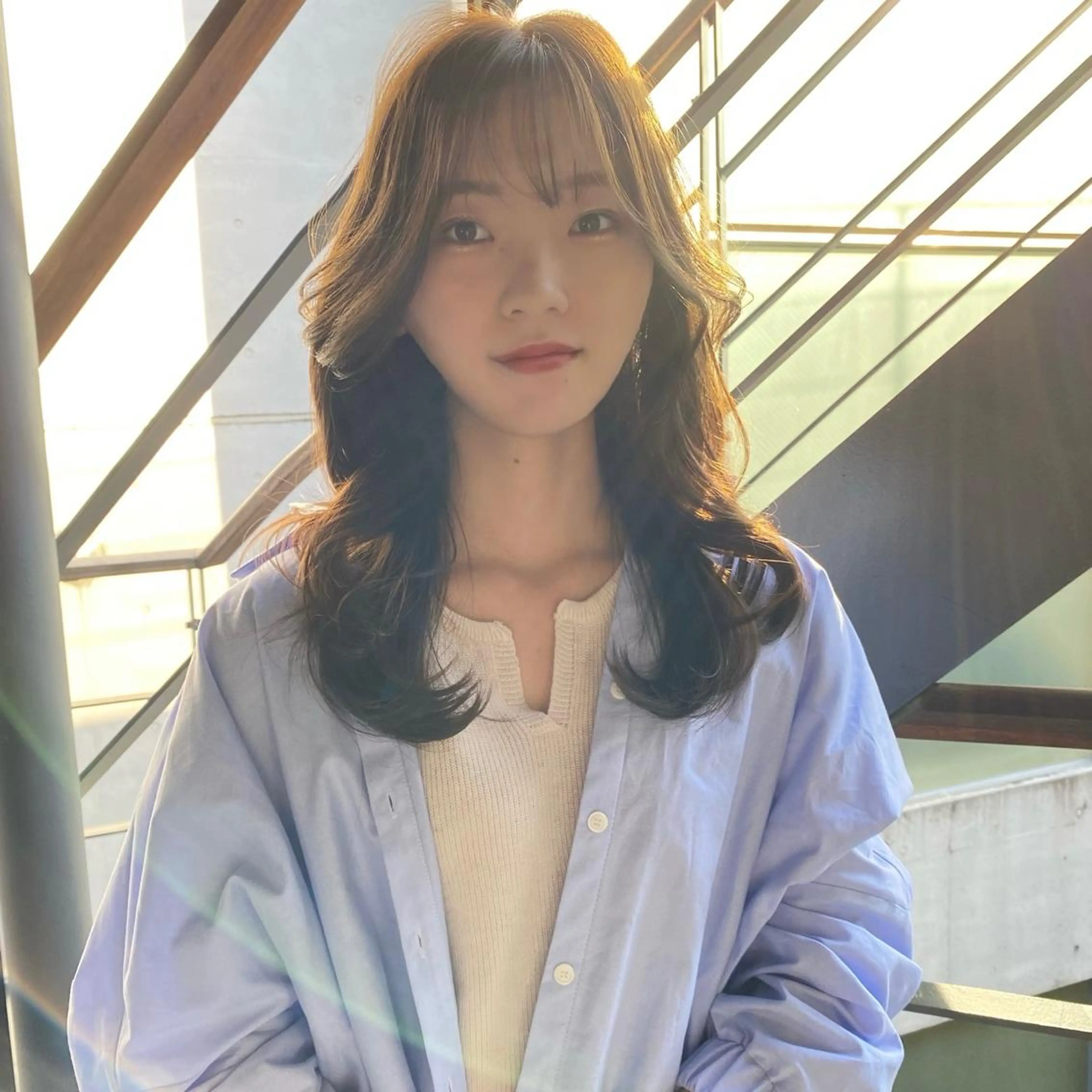 ロング カラー ベージュカラー ヨシンモリ 韓国風ヘア カット ヘアカラー トリートメント ボブ/縮毛矯正/ レイヤー/塚田のヘアスタイル