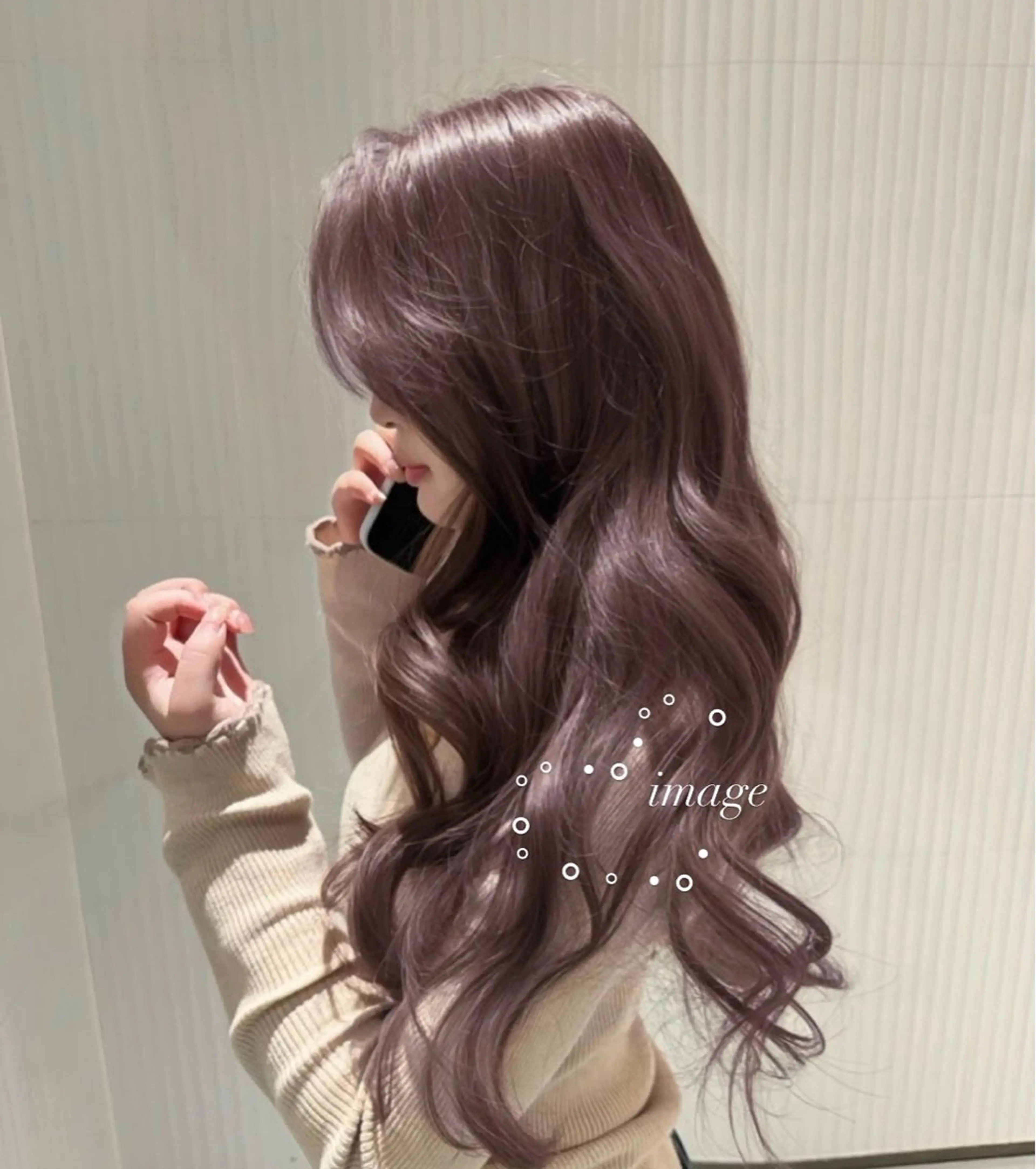 ロング ヘアカラー トリートメント 淡色ラベンダー♡ ニーナ🎀🦙のヘアスタイル