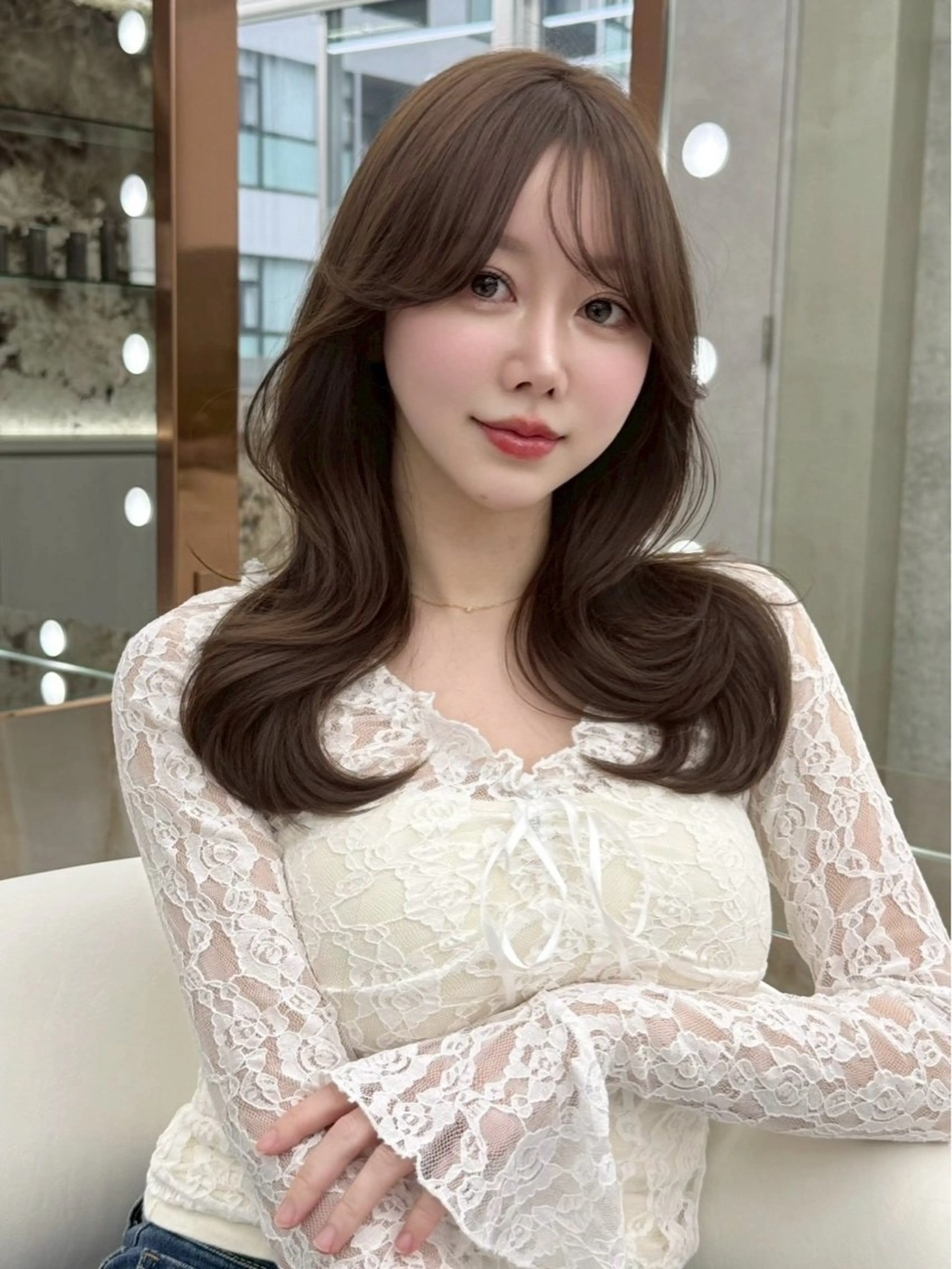 カラー ヘアカラー 透明感カラー🌱‬‪ 結衣のヘアスタイル