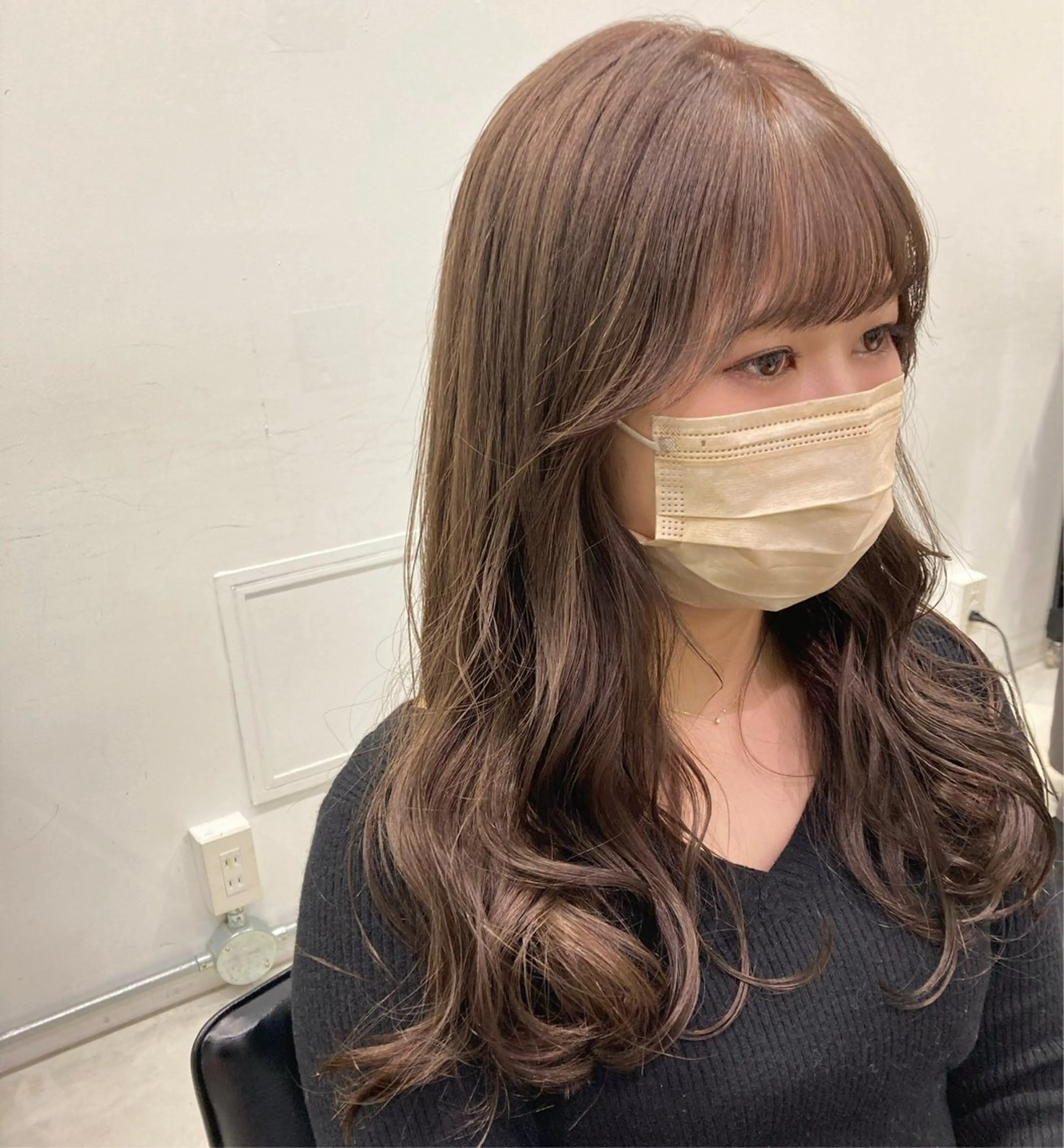 ロング カラー カット ヘアカラー トリートメント ヘッドスパ 💖ブリーチなし透明 感💖ASAHIのヘアスタイル