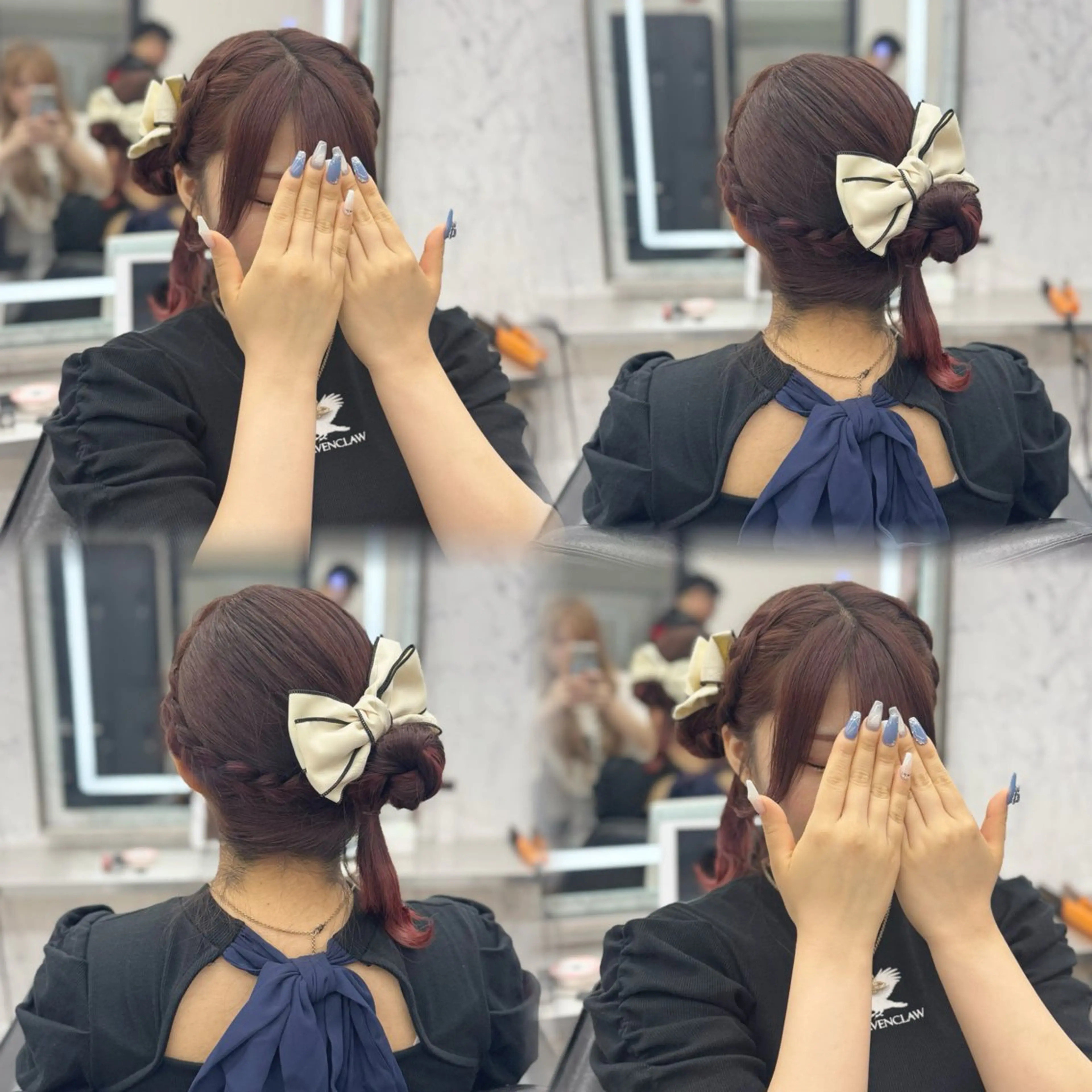 ロング ヘアアレンジ 編みこみ ヨシンモリ 韓国風ヘア ヘアセット JPCY MIRIYAのヘアスタイル