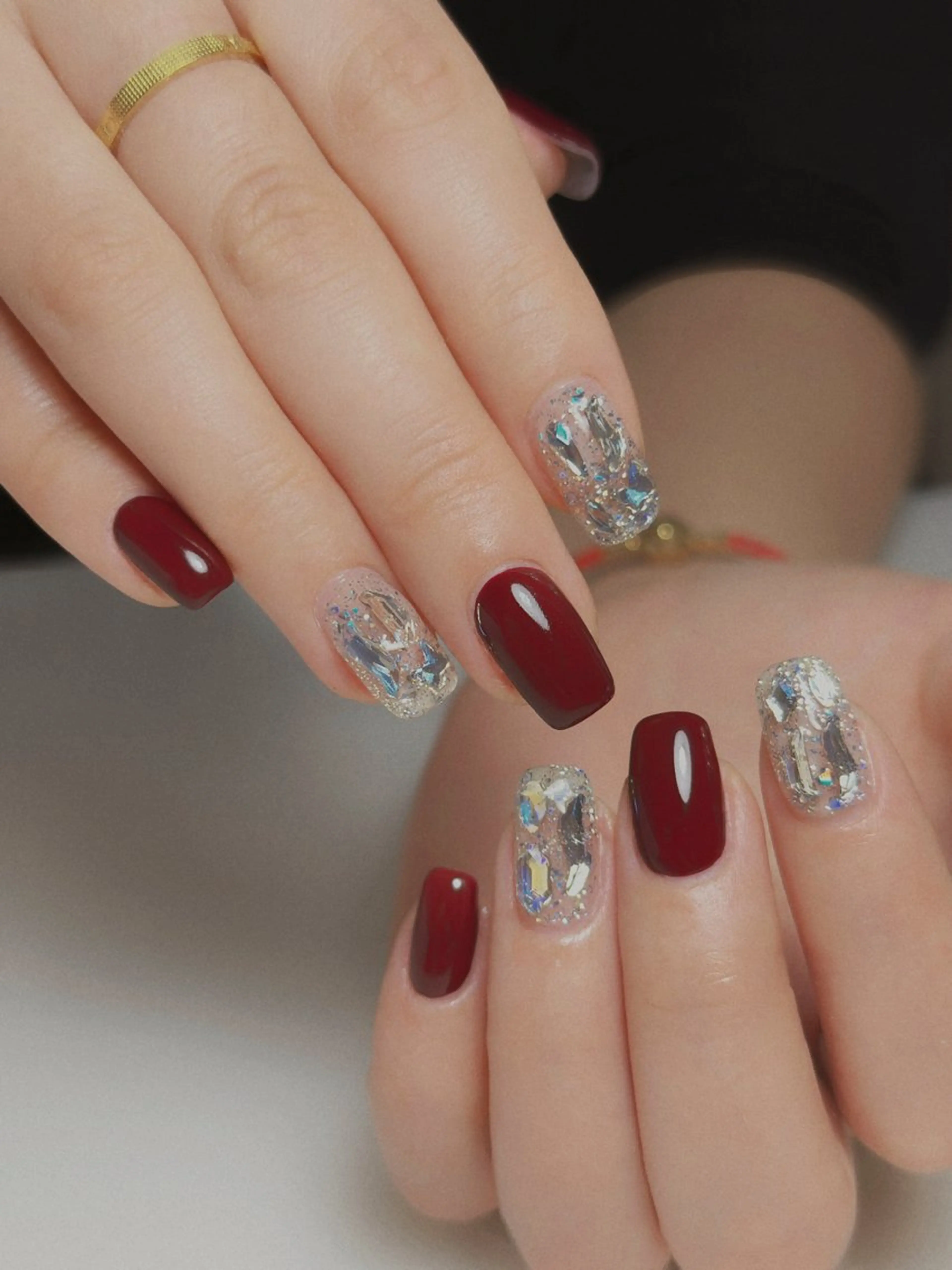 💓ジェルオフ無料💓4本アートコース🔹アート四種類選択可能、他の6本はワンカラーの写真