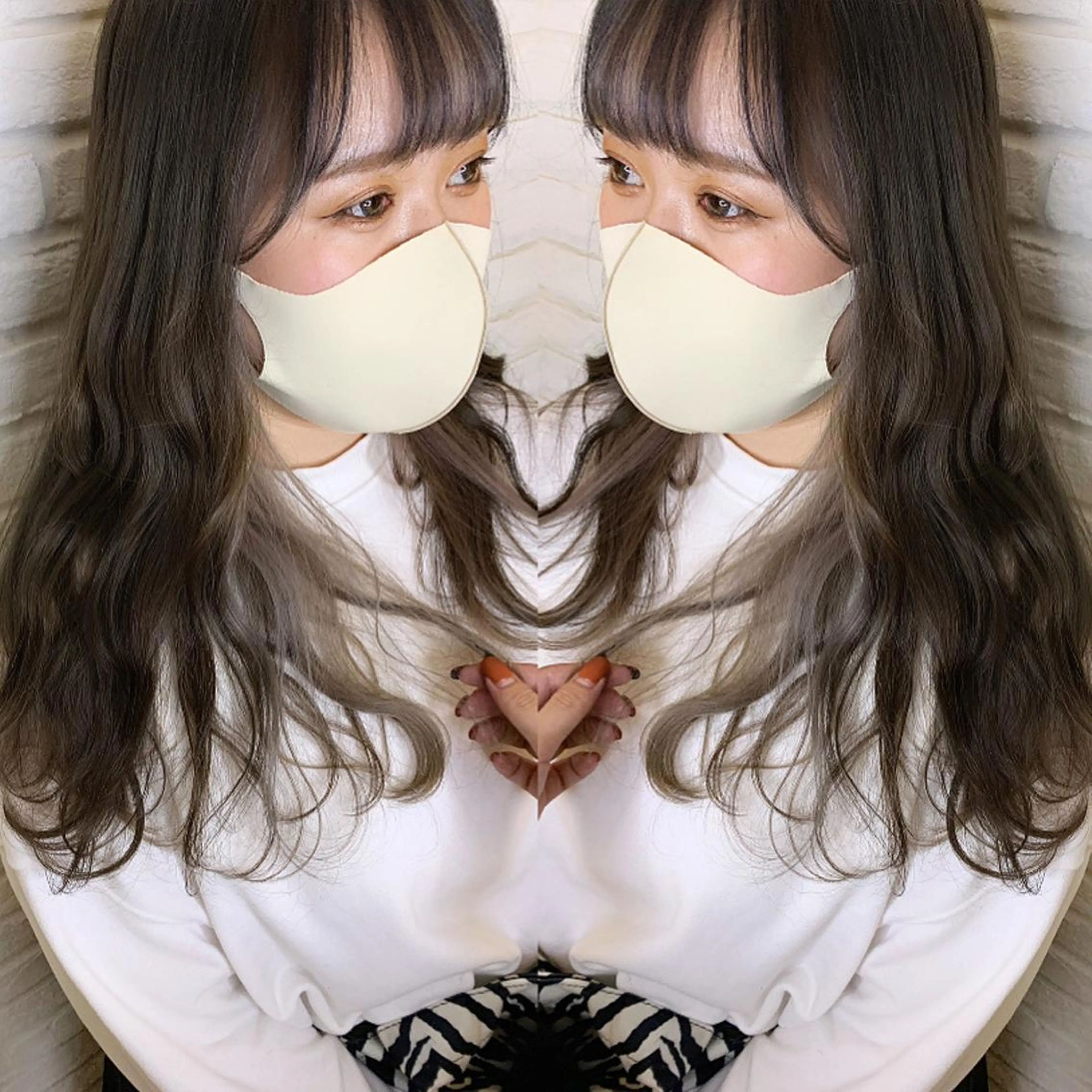 セミロング ヘアカラー 大泉 美久のヘアスタイル