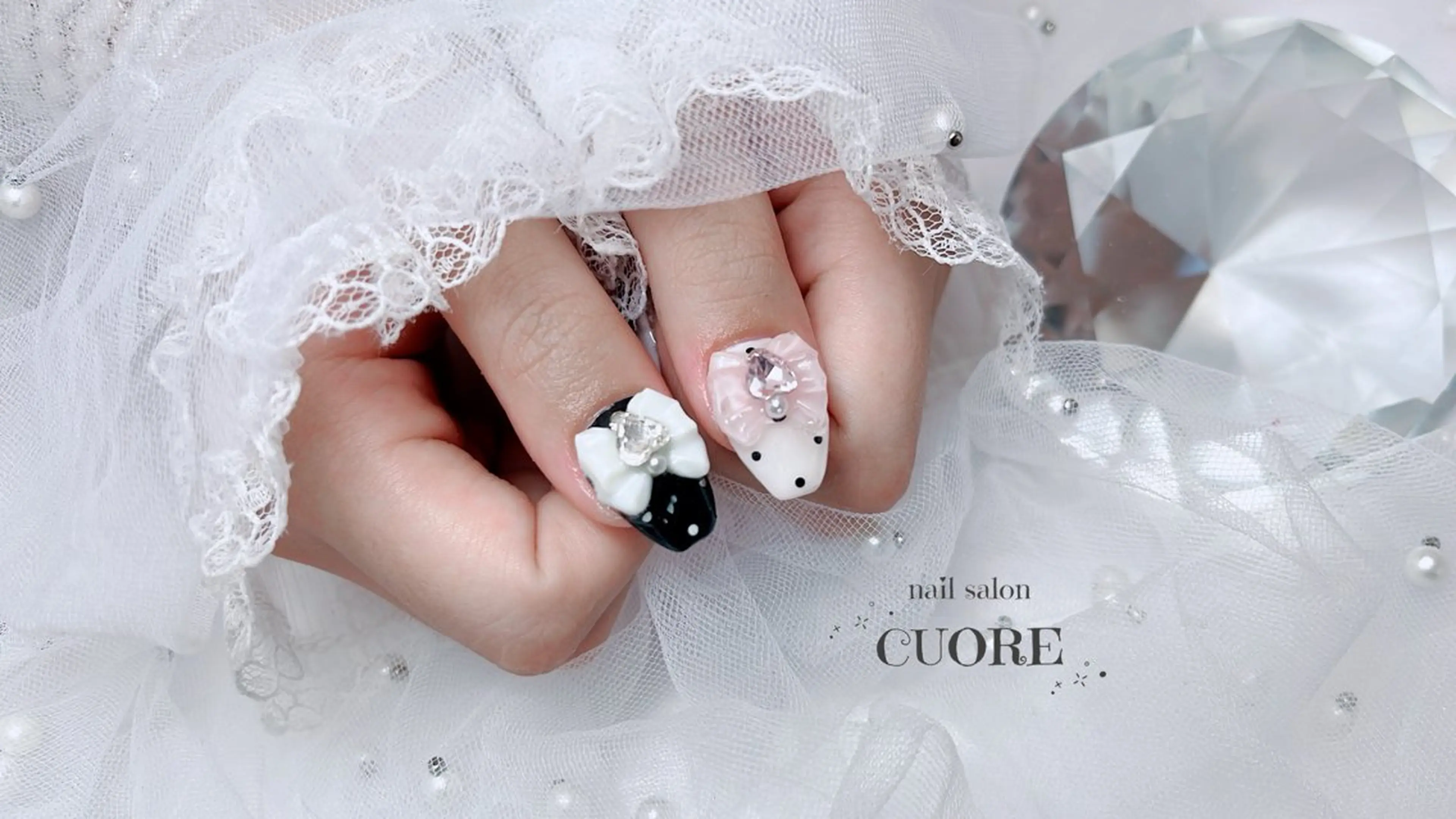 ネイル ドット リボン nail salon CUOREのネイルデザイン