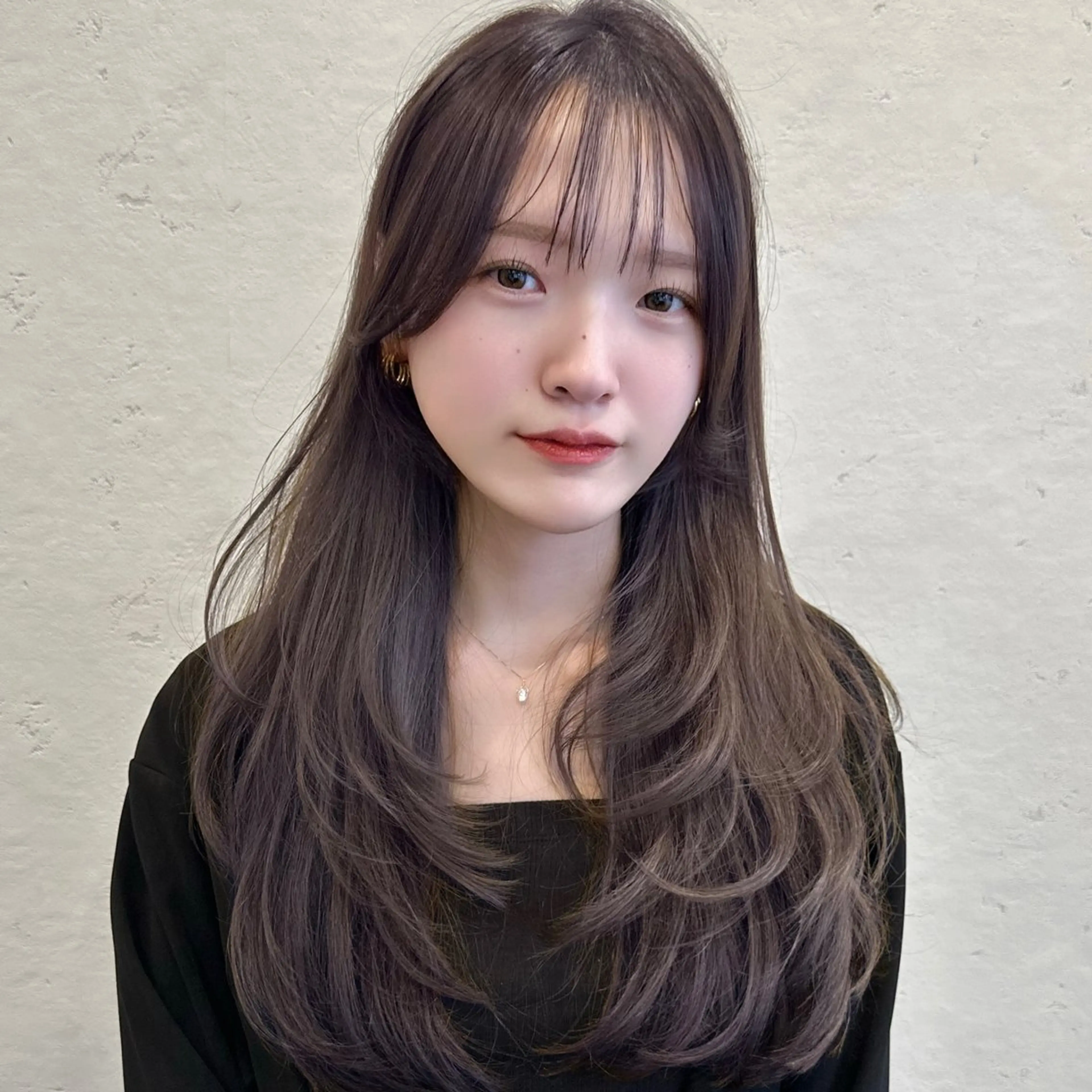 ロング 🌹ハッシュカット、 レイヤー韓国ヘア🌹のヘアスタイル