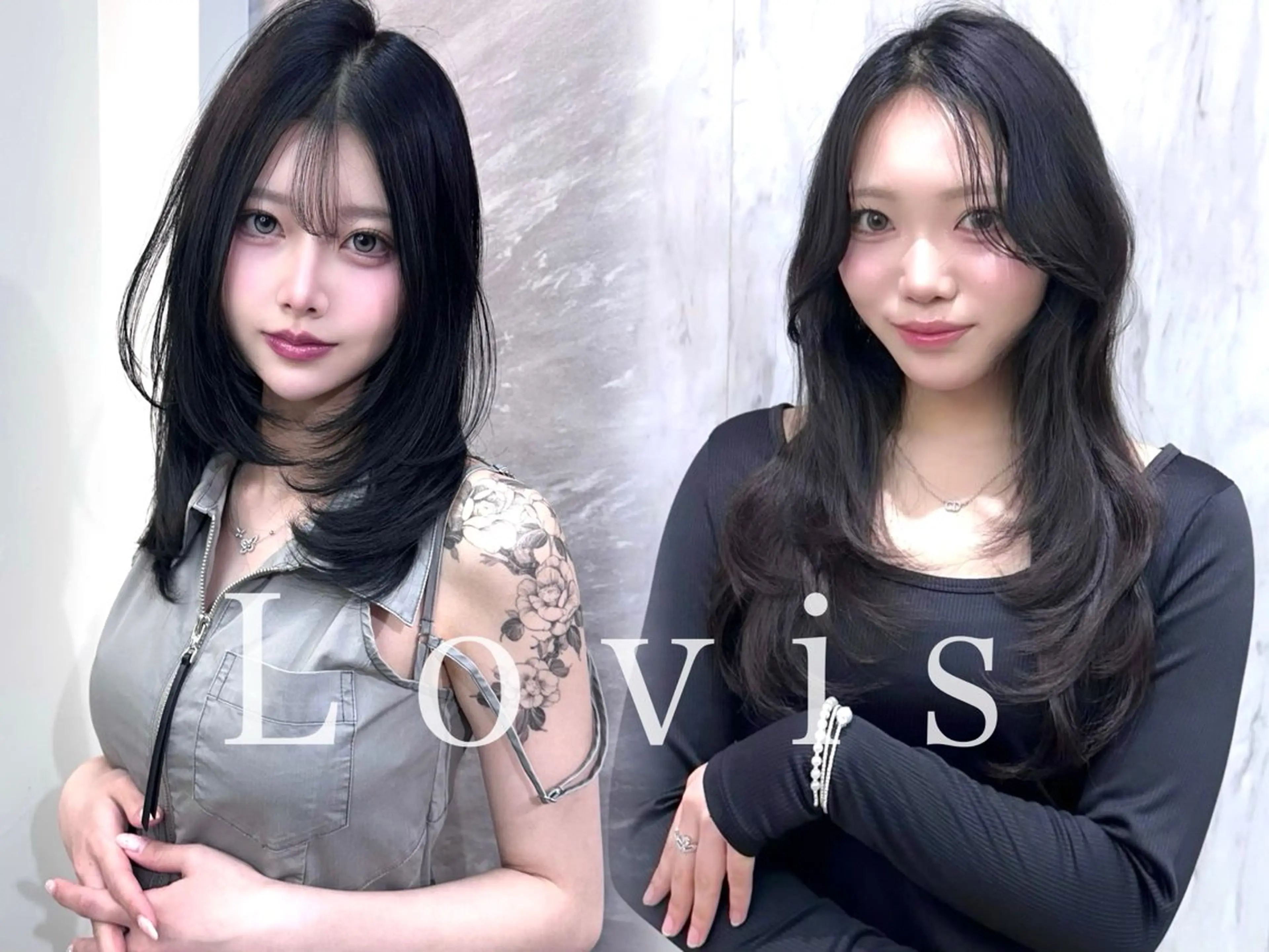 セミロング カラー ヘアアレンジ カット ヘアカラー 🖤kana/艶髪/ 韓国風暗髪カラー🖤のヘアスタイル